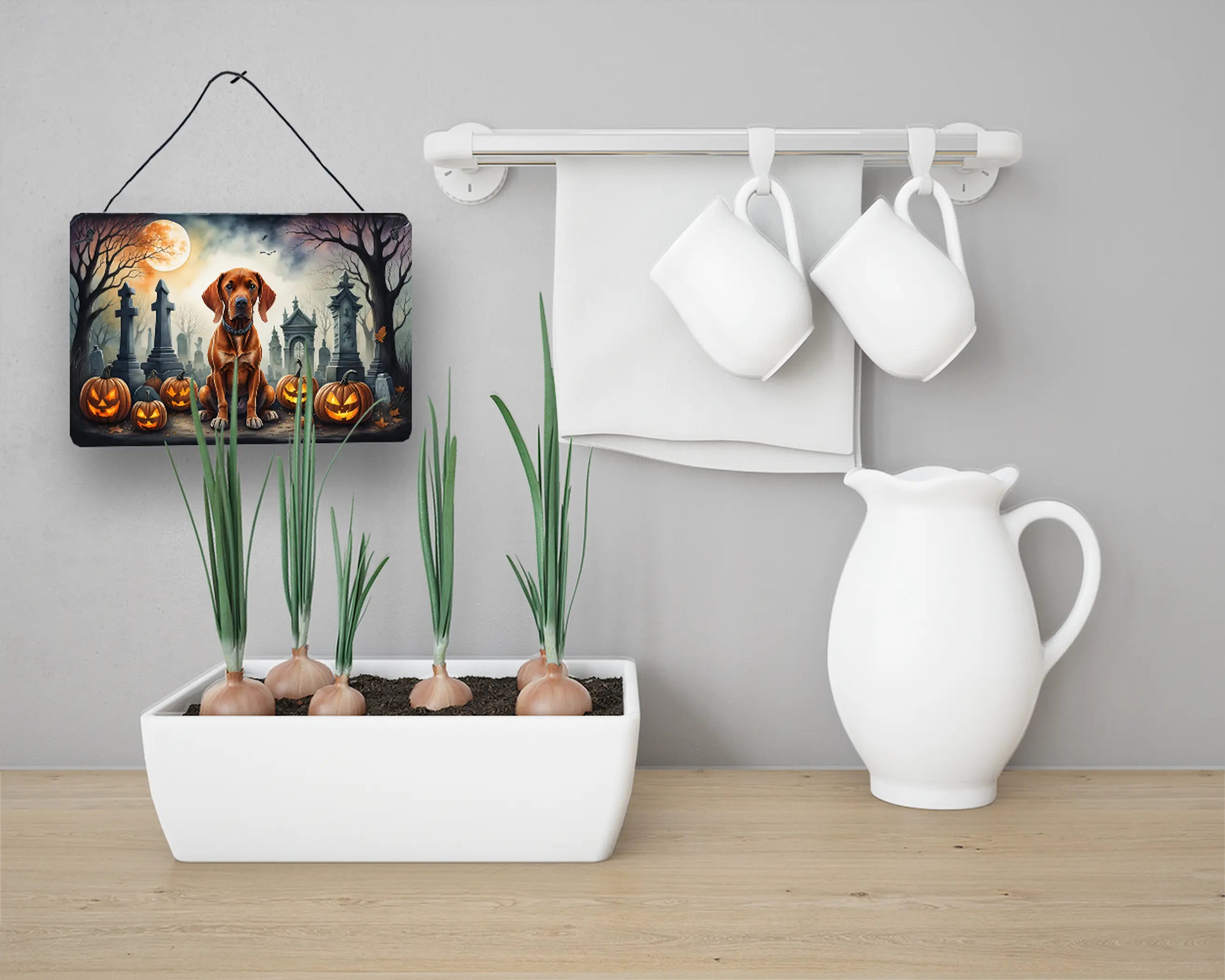 Vizsla Spooky Halloween Wall or Door Hanging Prints Caroline's Treasures