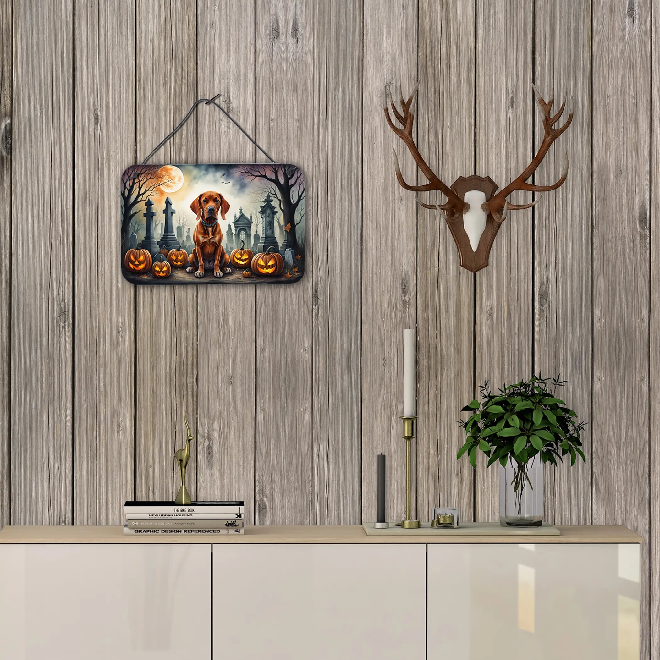 Vizsla Spooky Halloween Wall or Door Hanging Prints Caroline's Treasures
