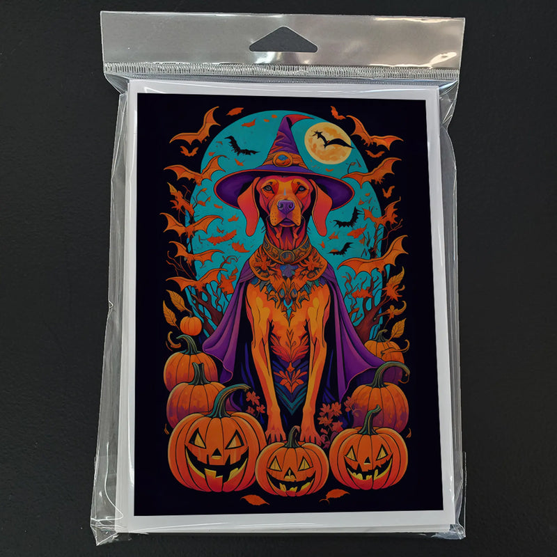Vizsla Witchy Halloween Greeting Cards Pack of 8 Caroline's Treasures
