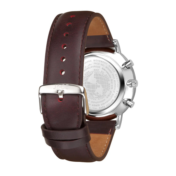 "WARSAW" MENS LEATHER BAND CHRONOGRAPH WATCH Lurella Cosmetics