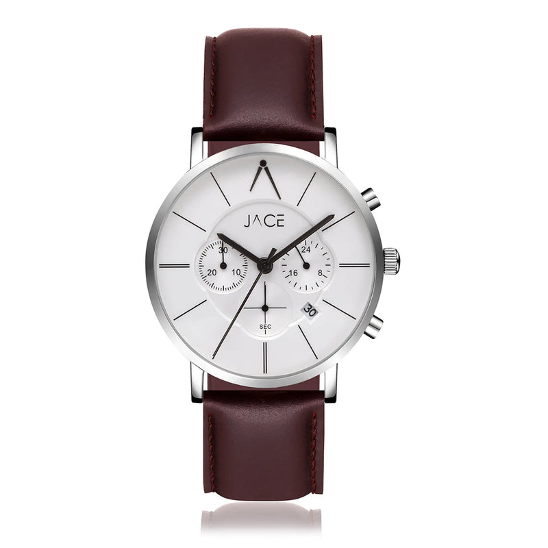 "WARSAW" MENS LEATHER BAND CHRONOGRAPH WATCH Lurella Cosmetics