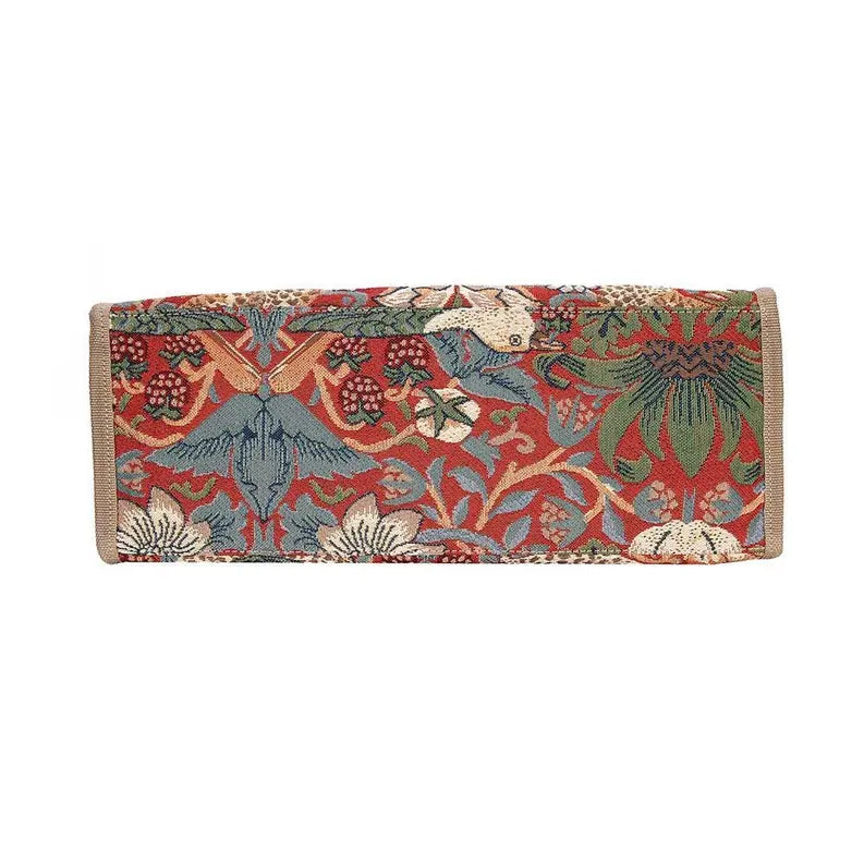 WILLIAM MORRIS STRAWBERRY THIEF RED SHOPPER BAG Signare USA