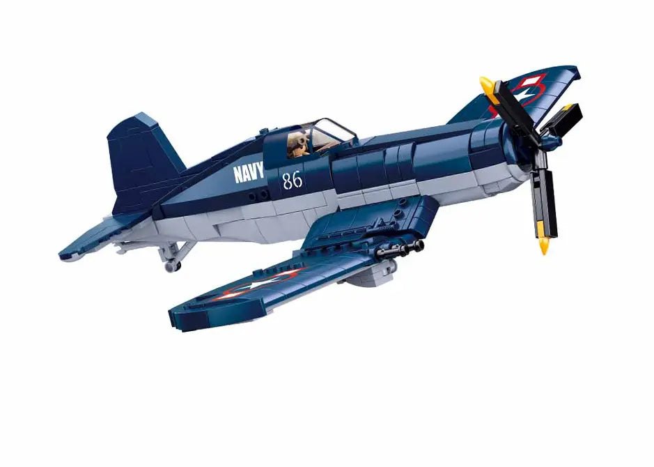 WWII F4U Corsair Fighter Plane Building Brick Kit (550 pcs) Texas Toy Distribution