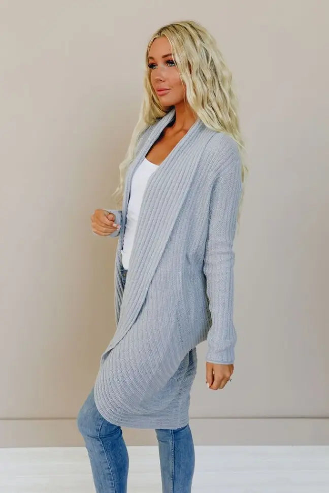 Waffle Around Long Cardigan Stay Warm in Style