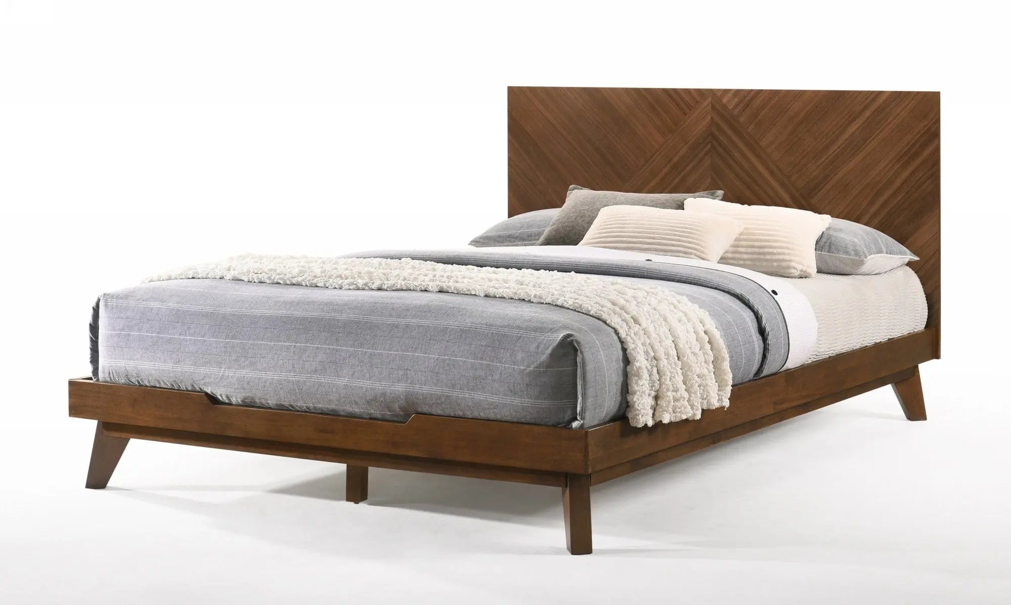 Walnut Wood King Bed Frame Homeroots Bed & Bath