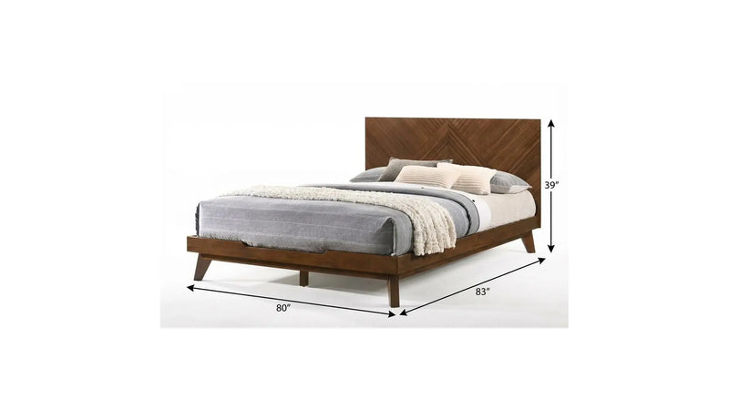 Walnut Wood King Bed Frame Homeroots Bed & Bath