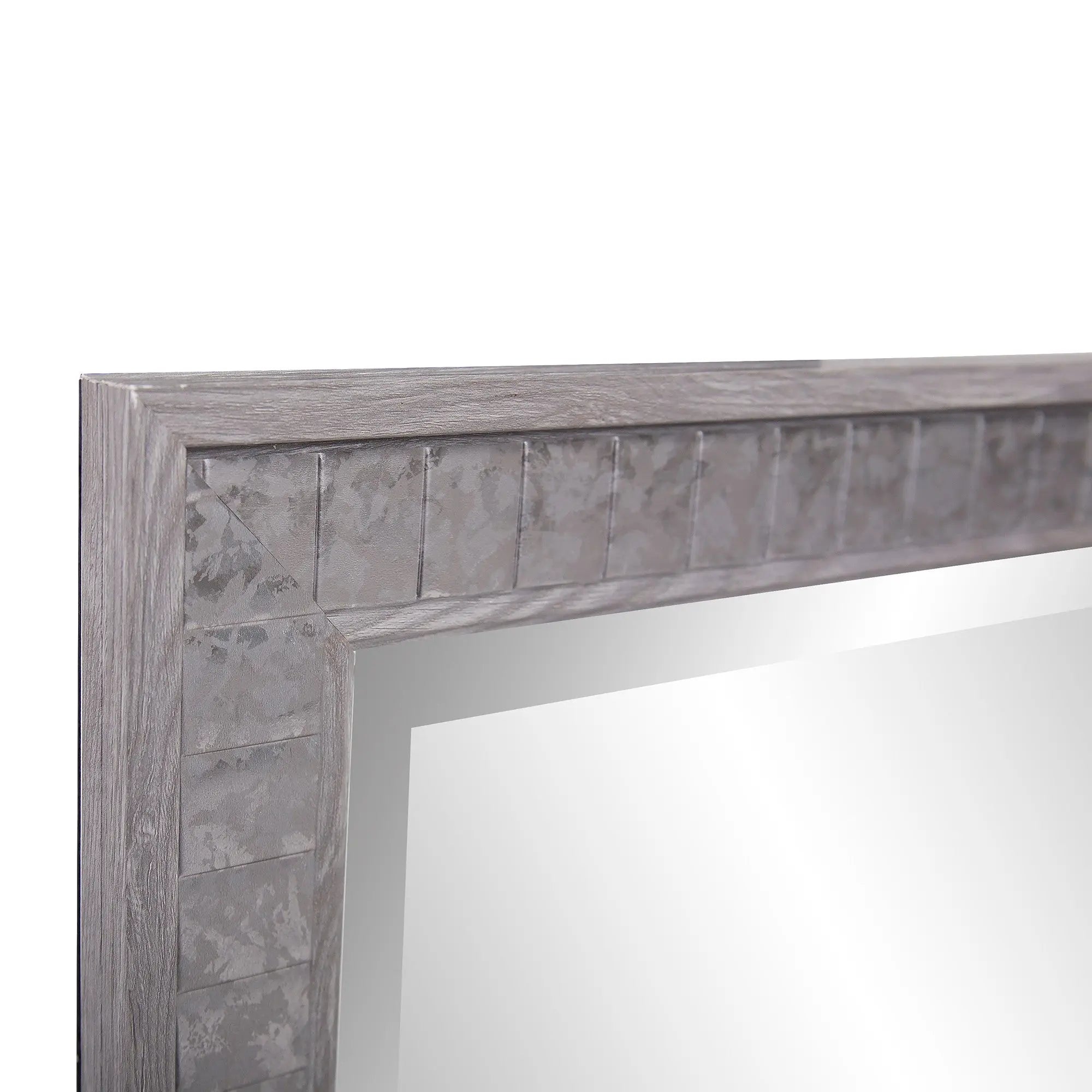 Warm Gray Faux Wood Square Mirror Homeroots Bed & Bath