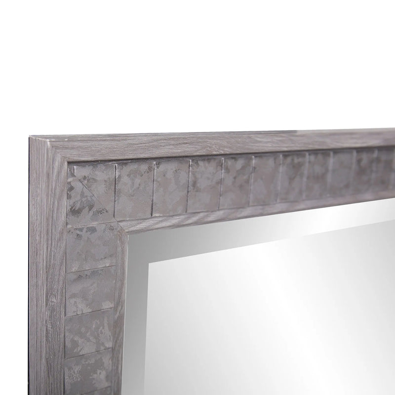 Warm Gray Faux Wood Square Mirror Homeroots Bed & Bath