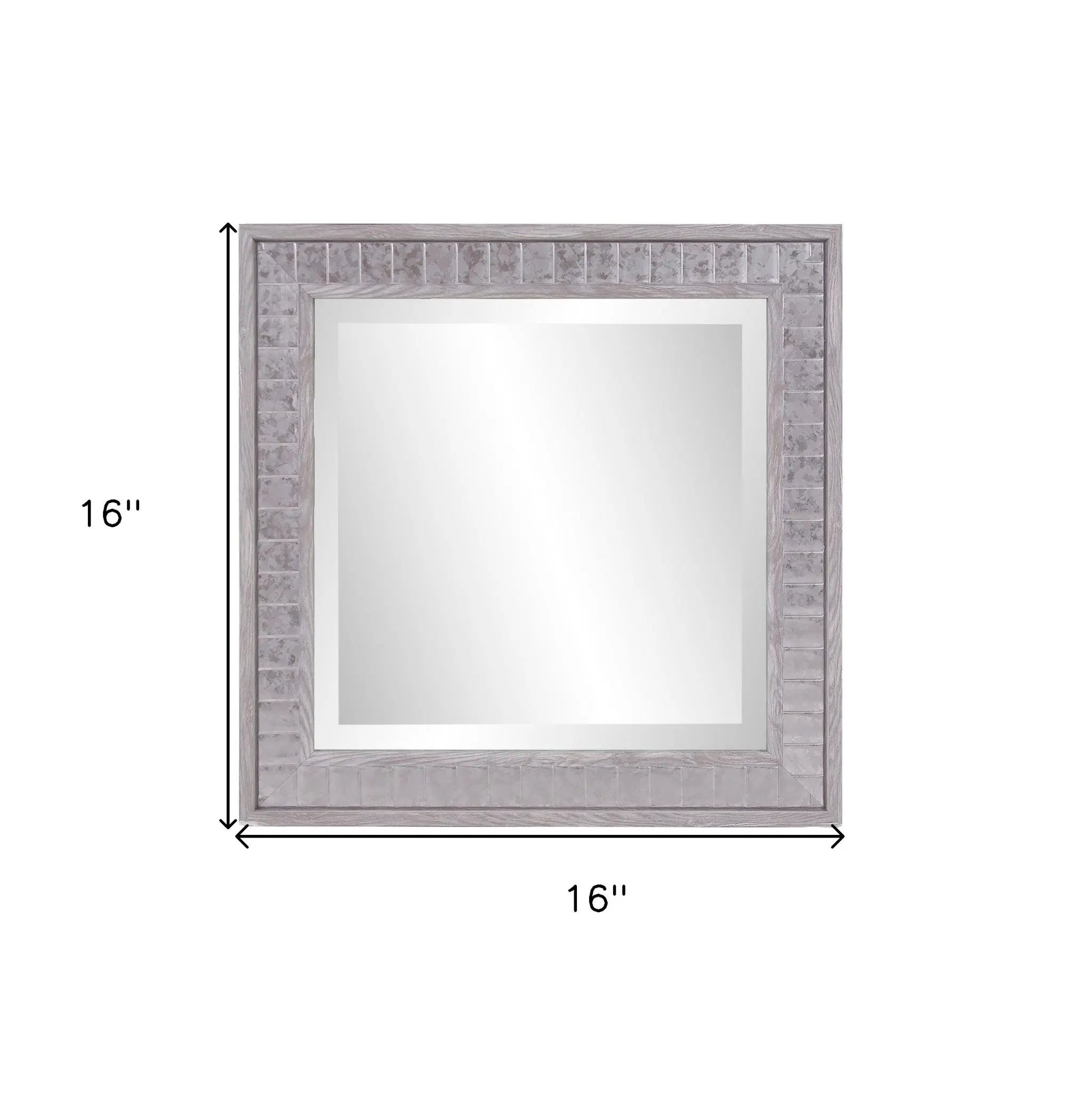 Warm Gray Faux Wood Square Mirror Homeroots Bed & Bath