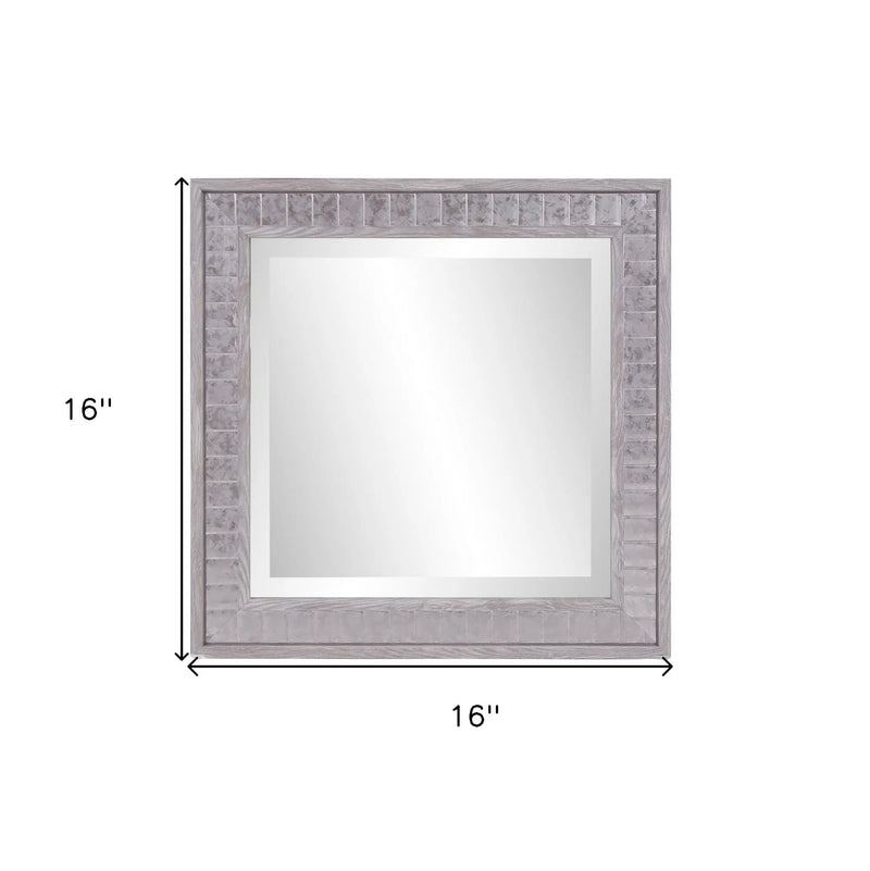 Warm Gray Faux Wood Square Mirror Homeroots Bed & Bath
