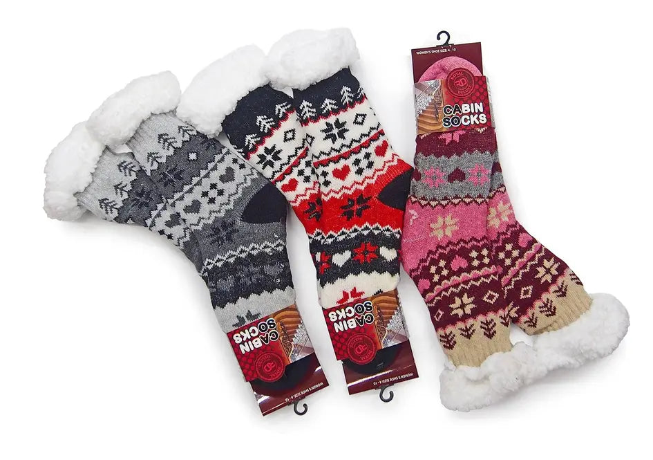 Warm & Fuzzy Cabin Slipper Socks Marquee Innovations