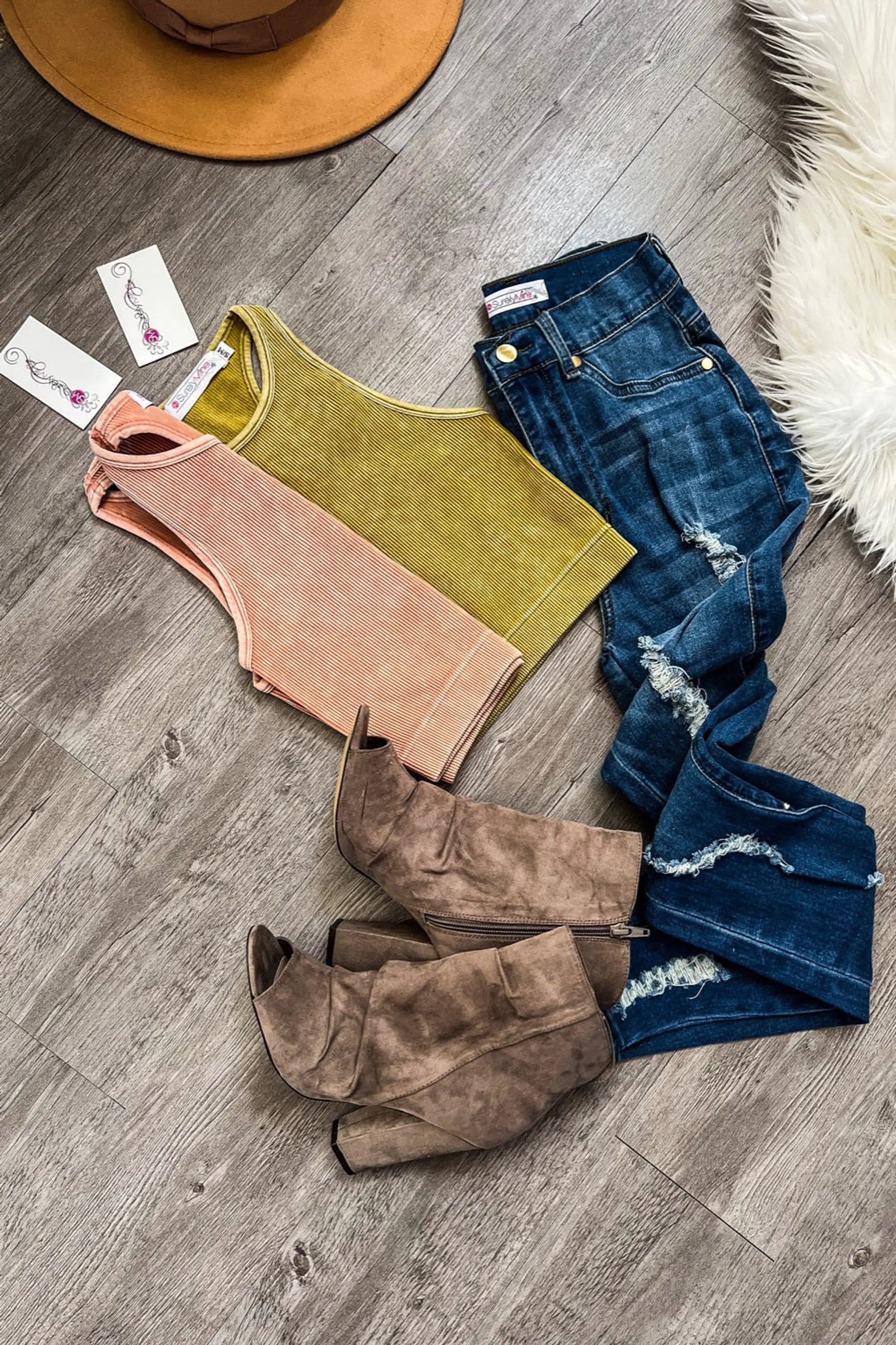 Washed Ribbed Seamless Cropped Tank Top SurelyMine