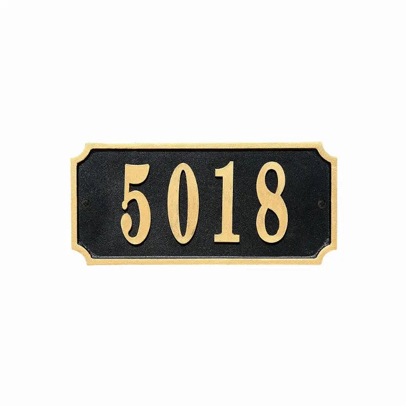 Waterford Rectangle Cast Aluminum With Gold Border Address Plaque Qualarc
