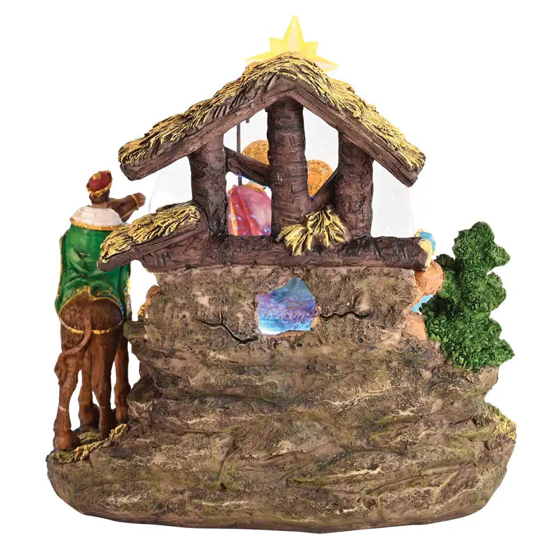 Waterglobe Music Lighted Away In Manger Dicksons Inc