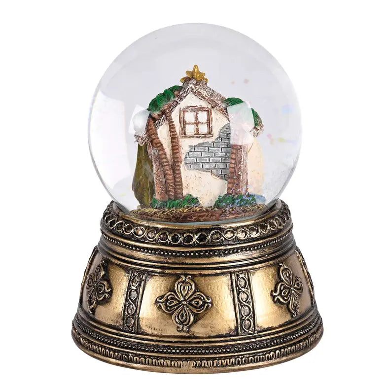 Waterglobe Nativity Gold Base Dicksons Inc