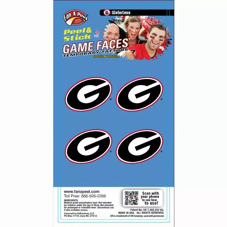 Waterless Peel & Stick Temporary Tattoos Fan-A-Peel / Gamesfaces Innovative Adhesives, LLC