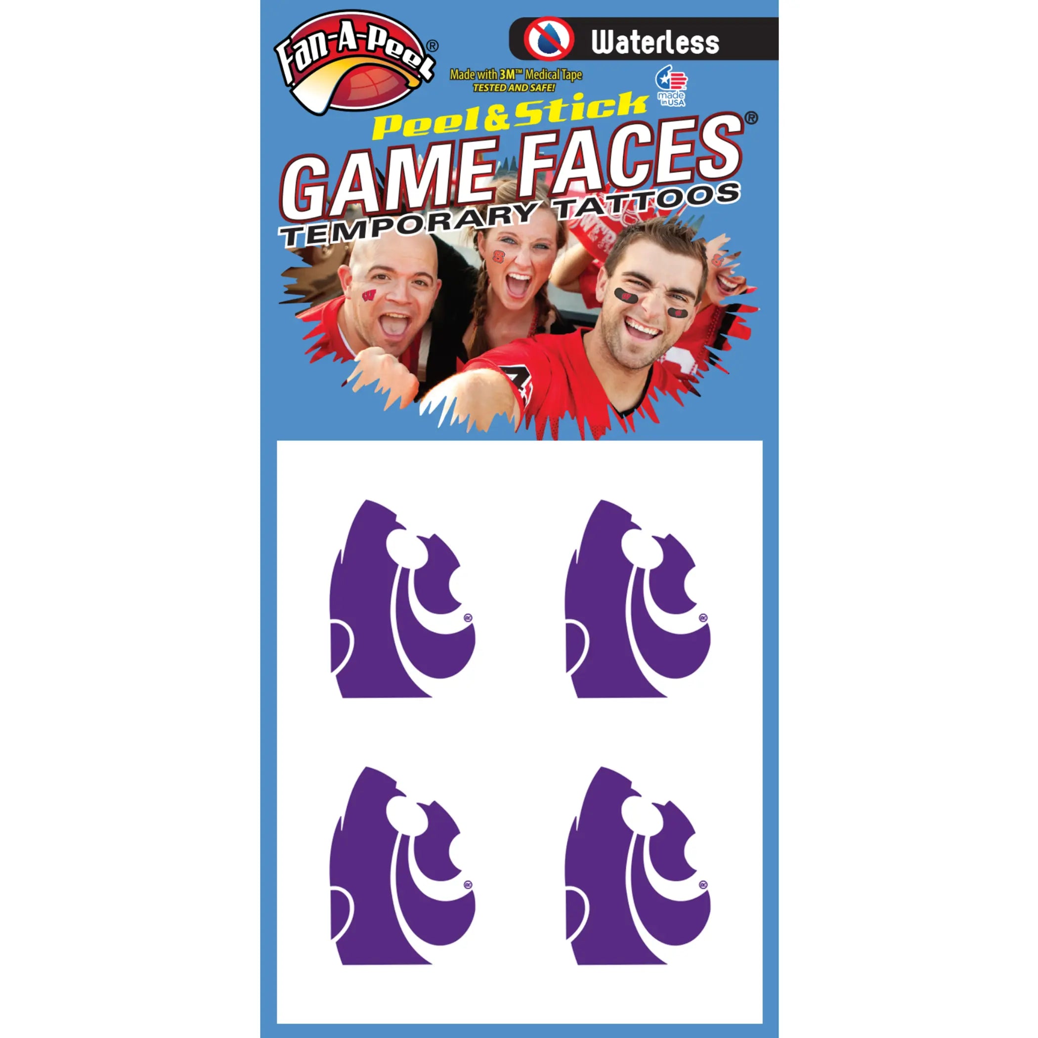 Waterless Peel & Stick Temporary Tattoos Fan-A-Peel / Gamesfaces Innovative Adhesives, LLC