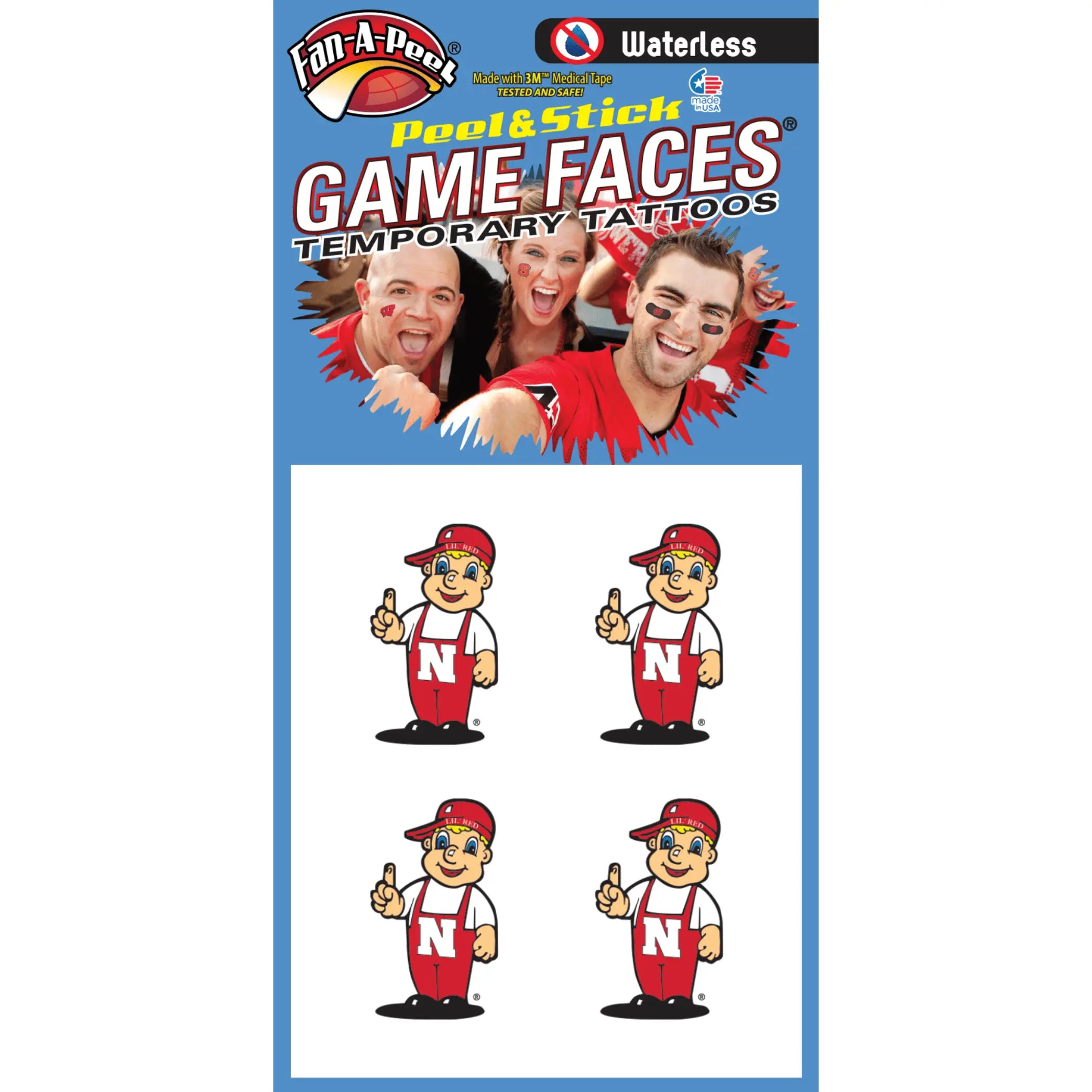 Waterless Peel & Stick Temporary Tattoos Fan-A-Peel / Gamesfaces Innovative Adhesives, LLC