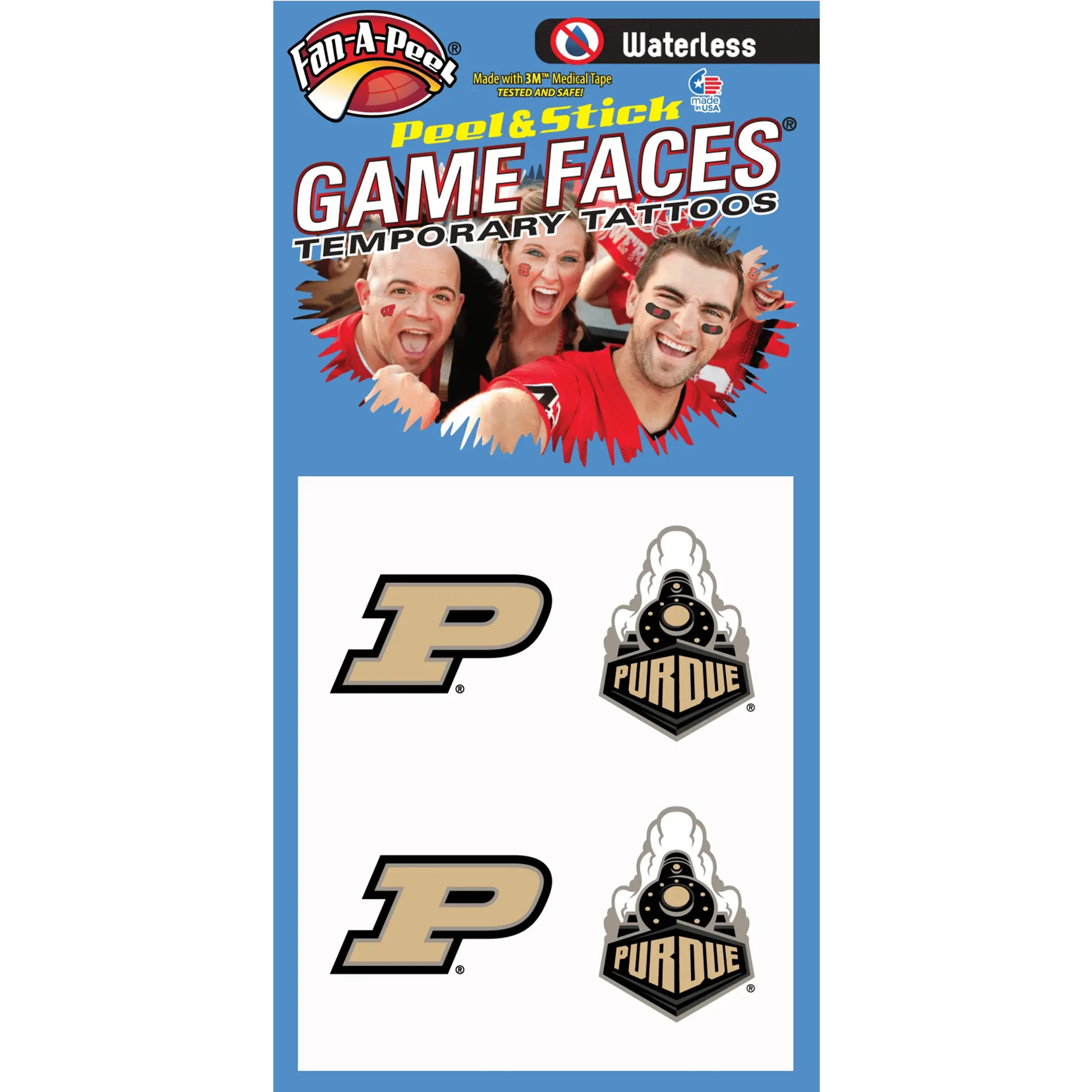 Waterless Peel & Stick Temporary Tattoos Fan-A-Peel / Gamesfaces Innovative Adhesives, LLC