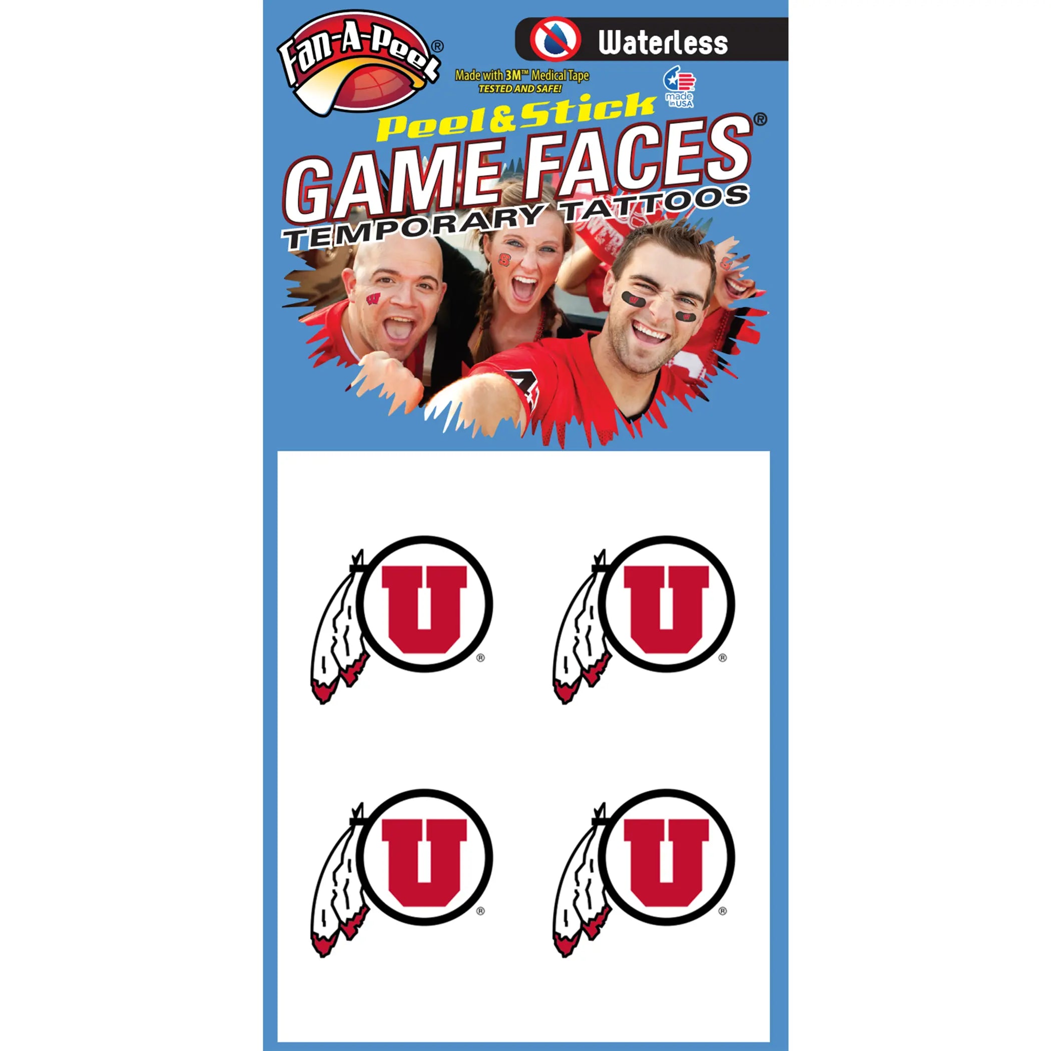 Waterless Peel & Stick Temporary Tattoos Fan-A-Peel / Gamesfaces Innovative Adhesives, LLC