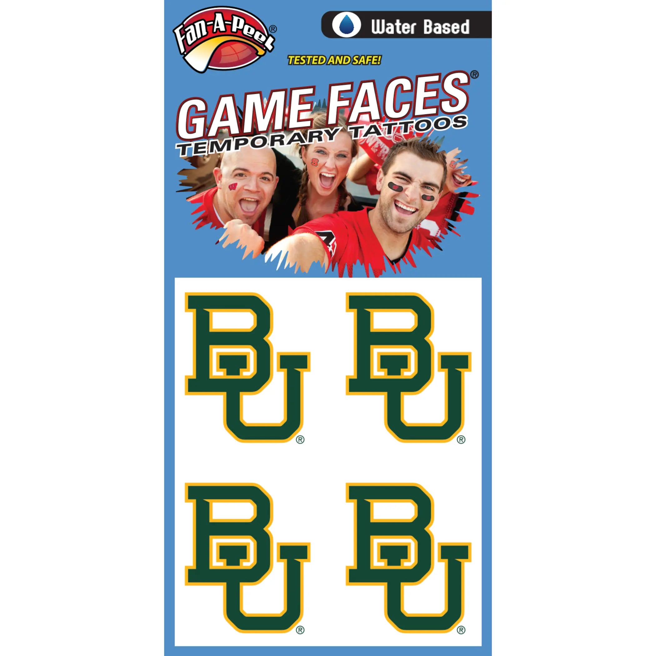 Waterless Peel & Stick Temporary Tattoos Fan-A-Peel / Gamesfaces Innovative Adhesives, LLC