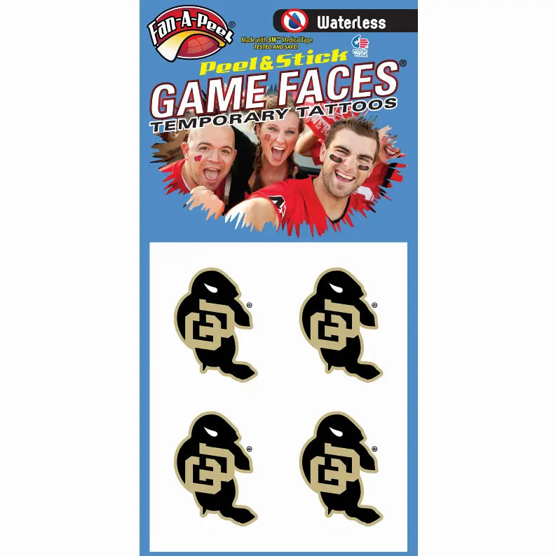 Waterless Peel & Stick Temporary Tattoos Fan-A-Peel / Gamesfaces Innovative Adhesives, LLC