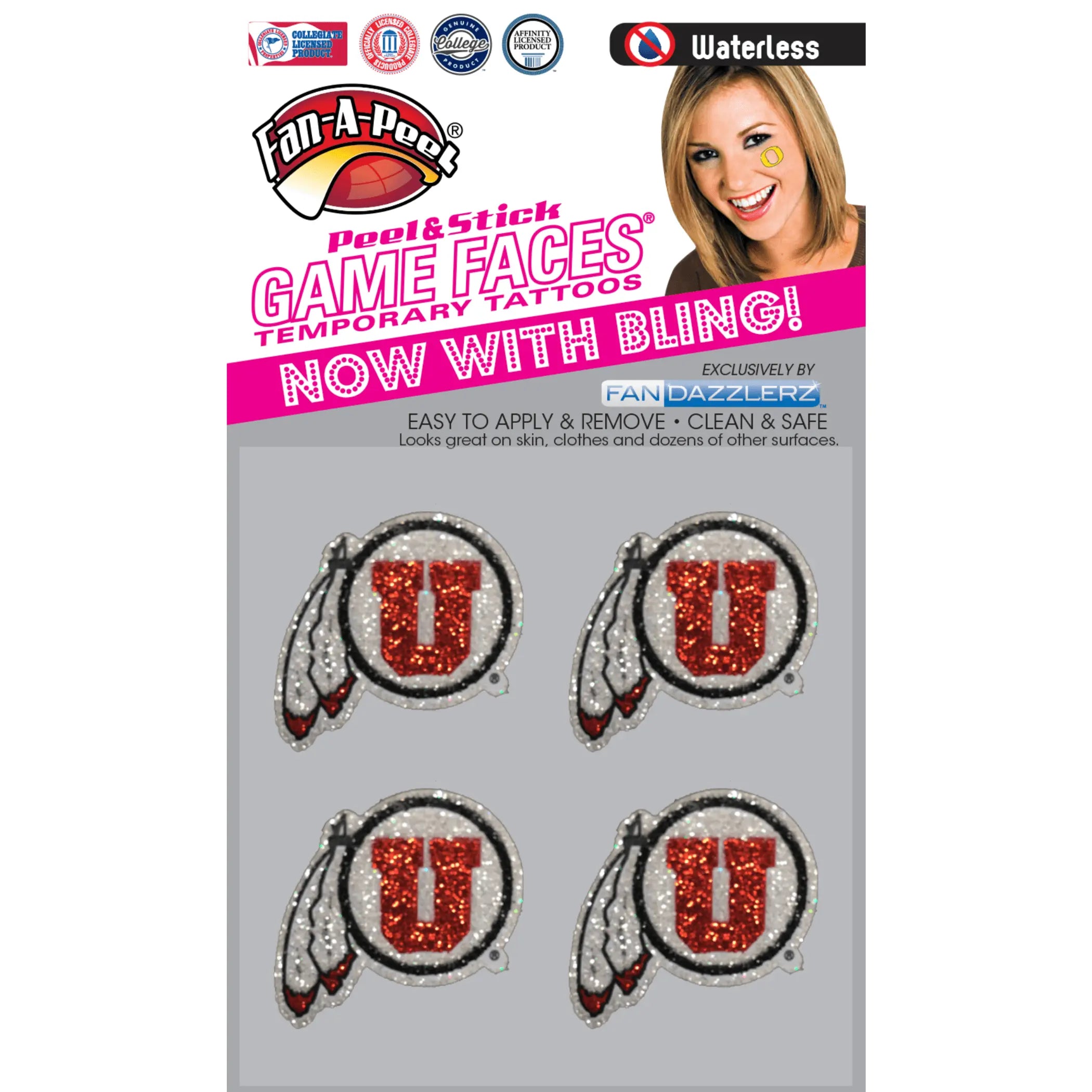 Waterless Peel & Stick Temporary Tattoos Fan-A-Peel / Gamesfaces Innovative Adhesives, LLC