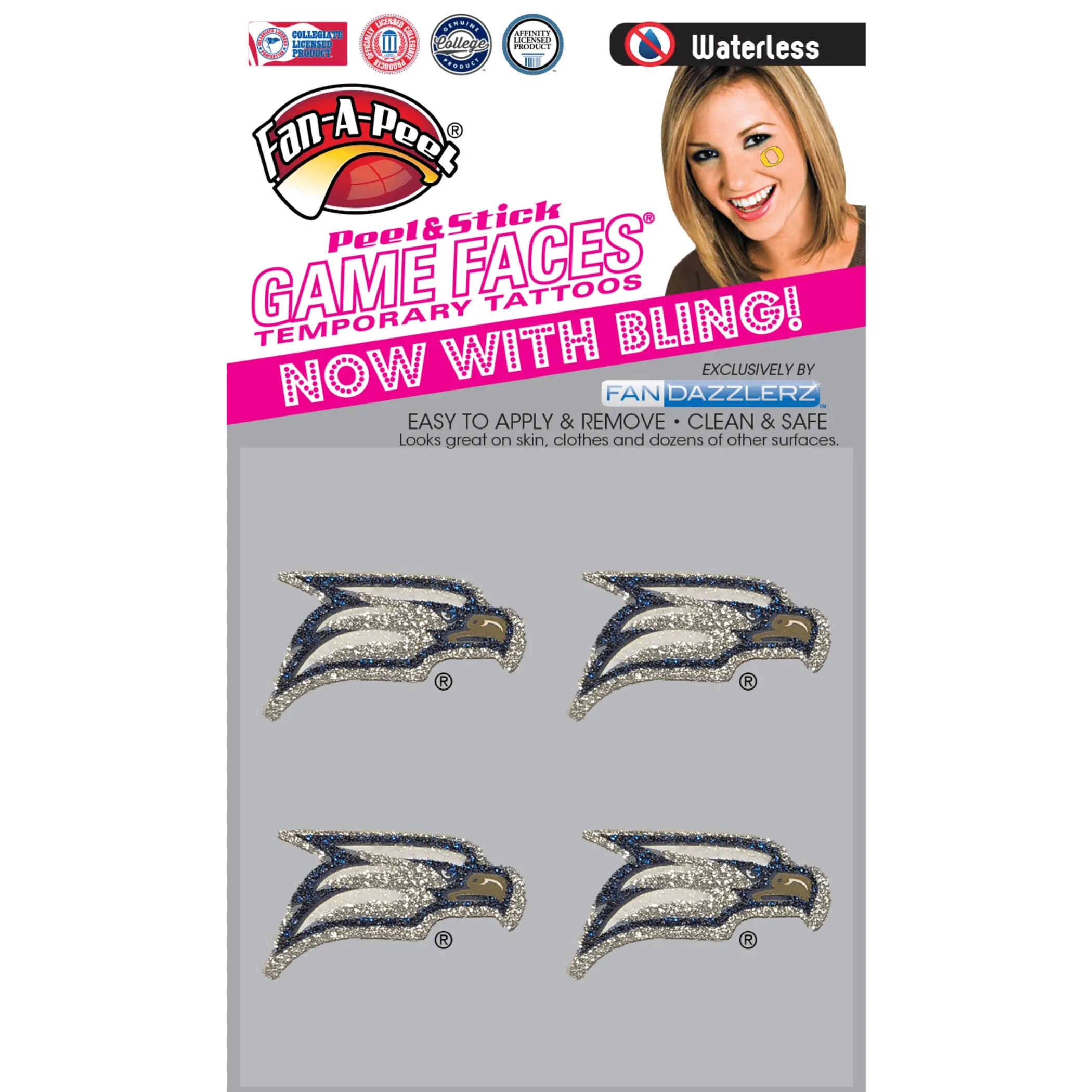 Waterless Peel & Stick Temporary Tattoos Fan-A-Peel / Gamesfaces Innovative Adhesives, LLC
