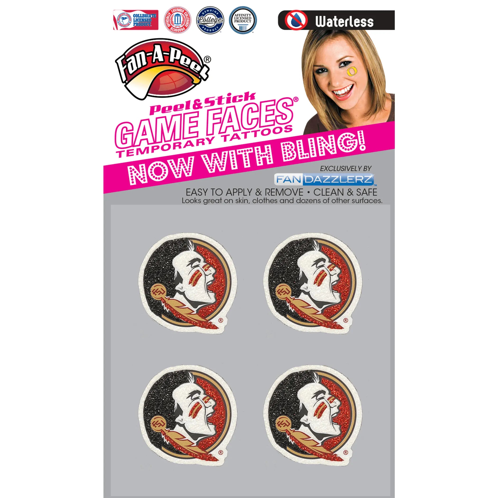 Waterless Peel & Stick Temporary Tattoos Fan-A-Peel / Gamesfaces Innovative Adhesives, LLC