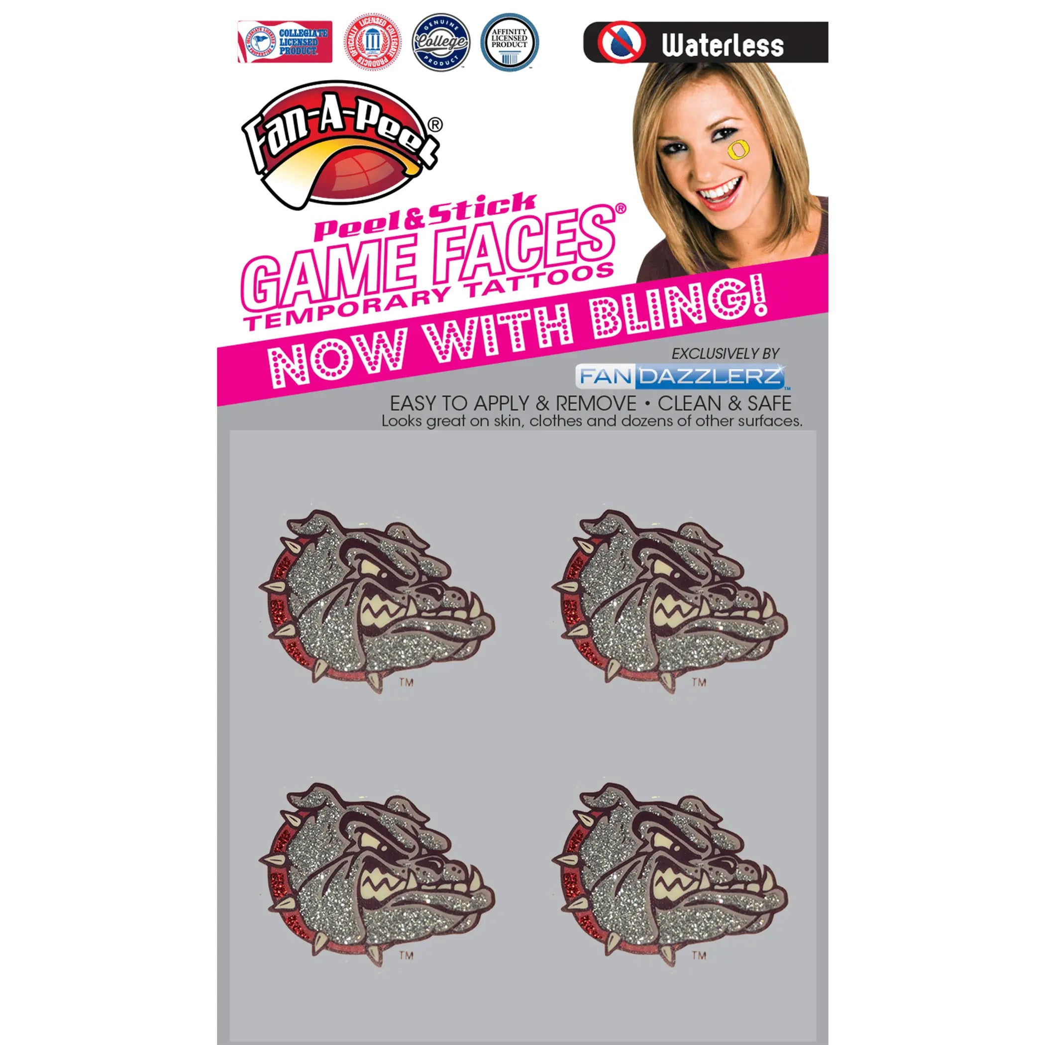 Waterless Peel & Stick Temporary Tattoos Fan-A-Peel / Gamesfaces Innovative Adhesives, LLC