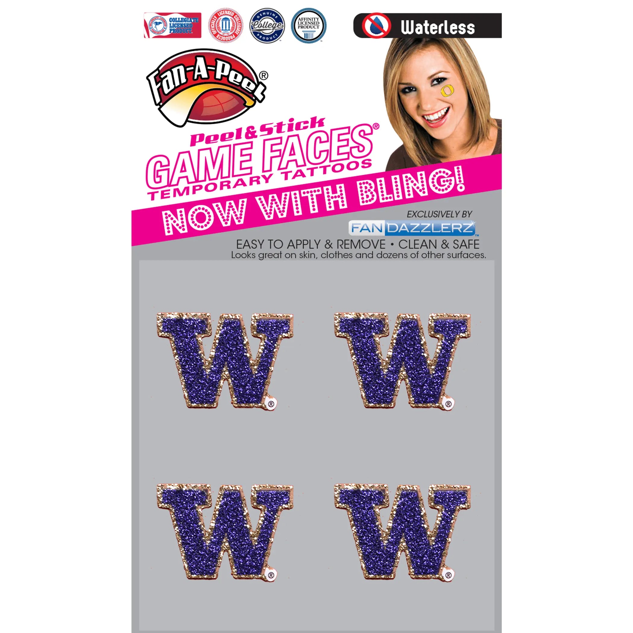 Waterless Peel & Stick Temporary Tattoos Fan-A-Peel / Gamesfaces Innovative Adhesives, LLC