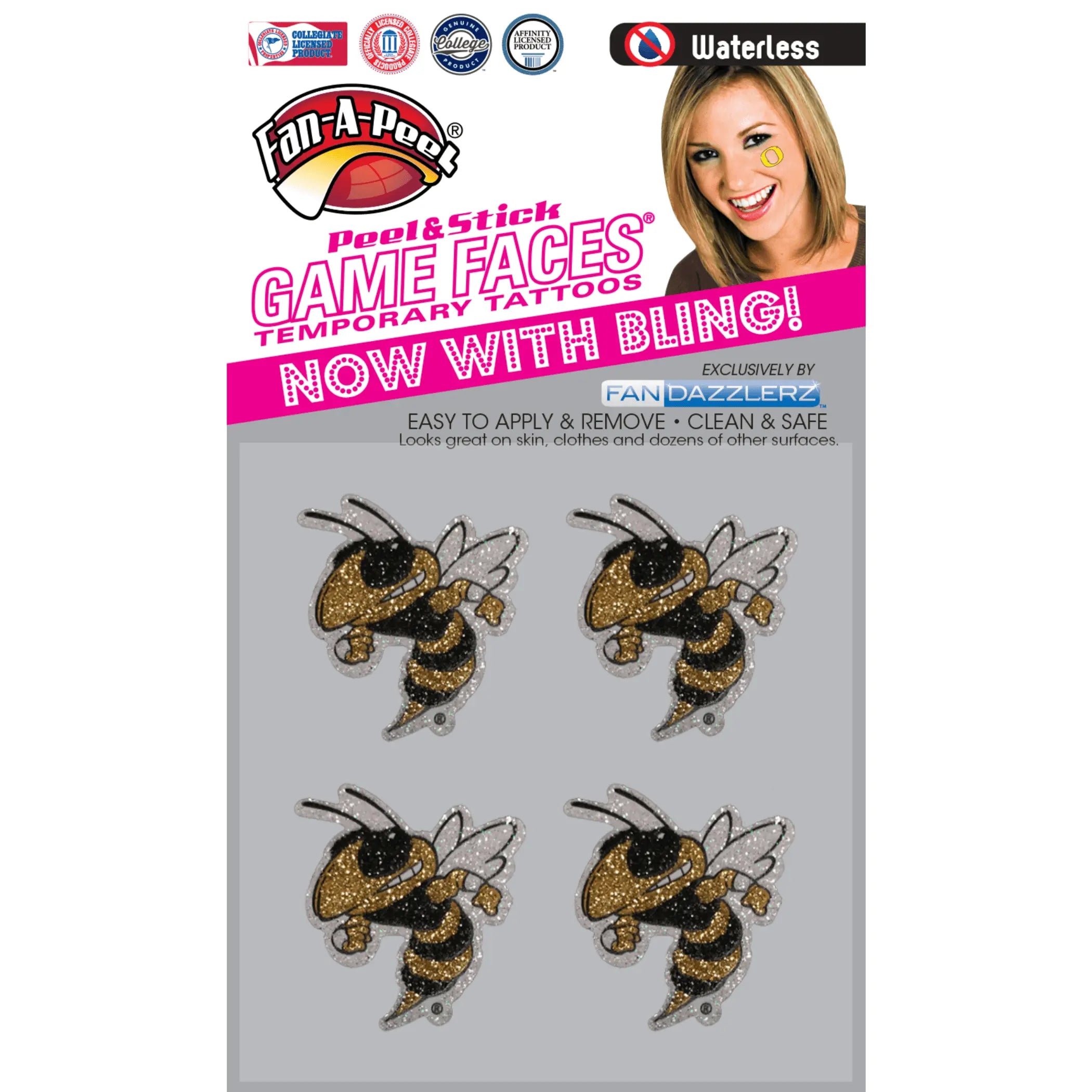 Waterless Peel & Stick Temporary Tattoos Fan-A-Peel / Gamesfaces Innovative Adhesives, LLC
