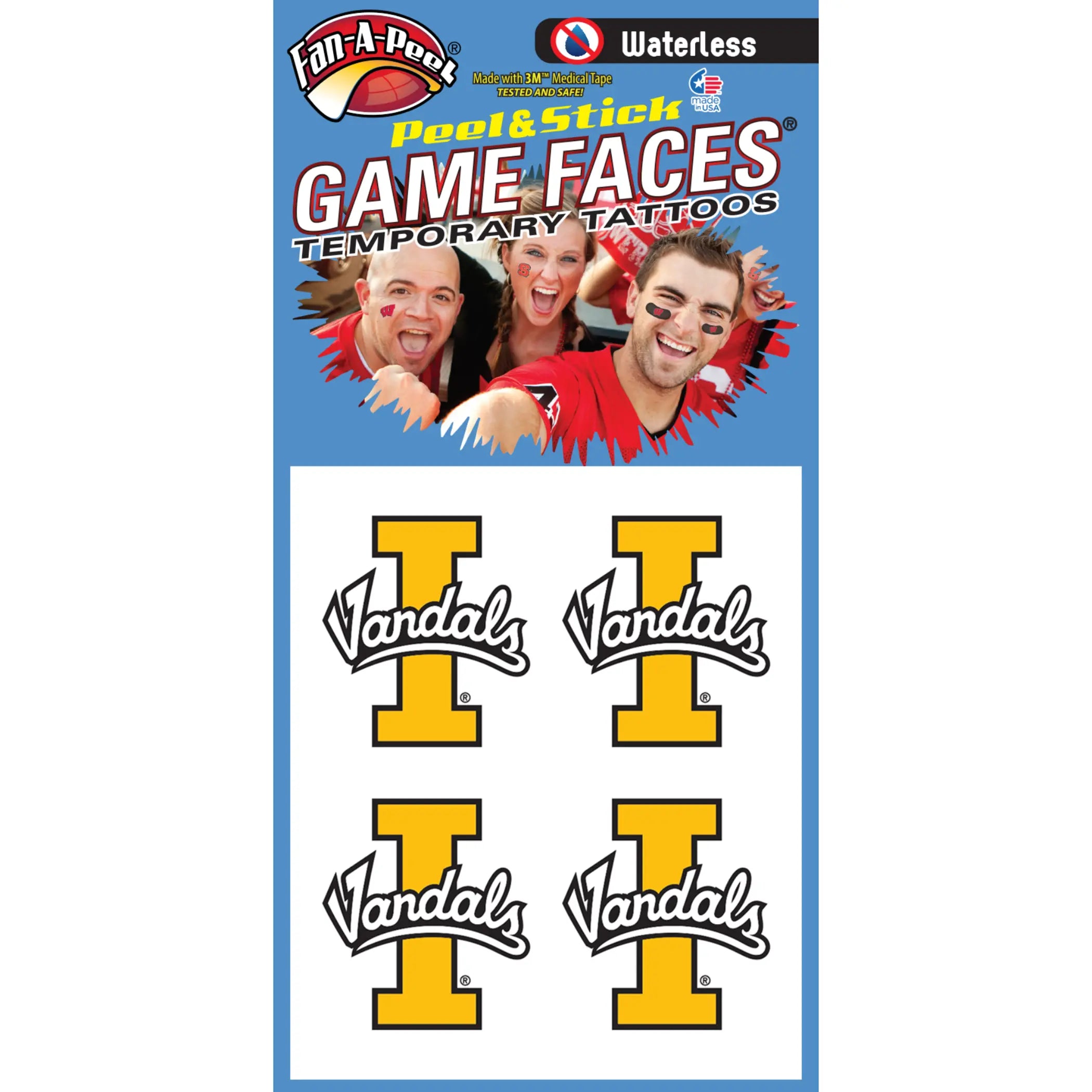 Waterless Peel & Stick Temporary Tattoos Fan-A-Peel / Gamesfaces Innovative Adhesives, LLC