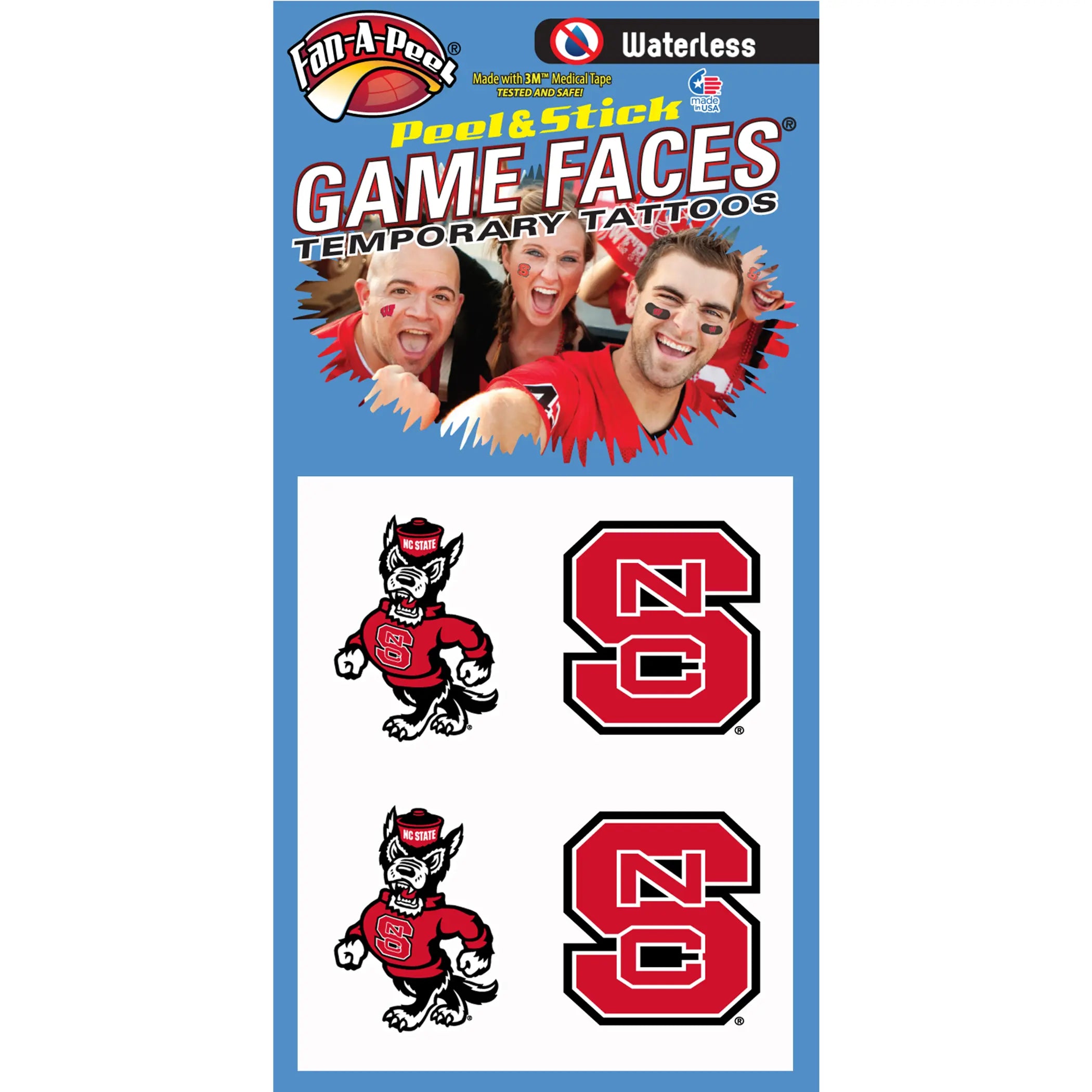 Waterless Peel & Stick Temporary Tattoos Fan-A-Peel / Gamesfaces Innovative Adhesives, LLC