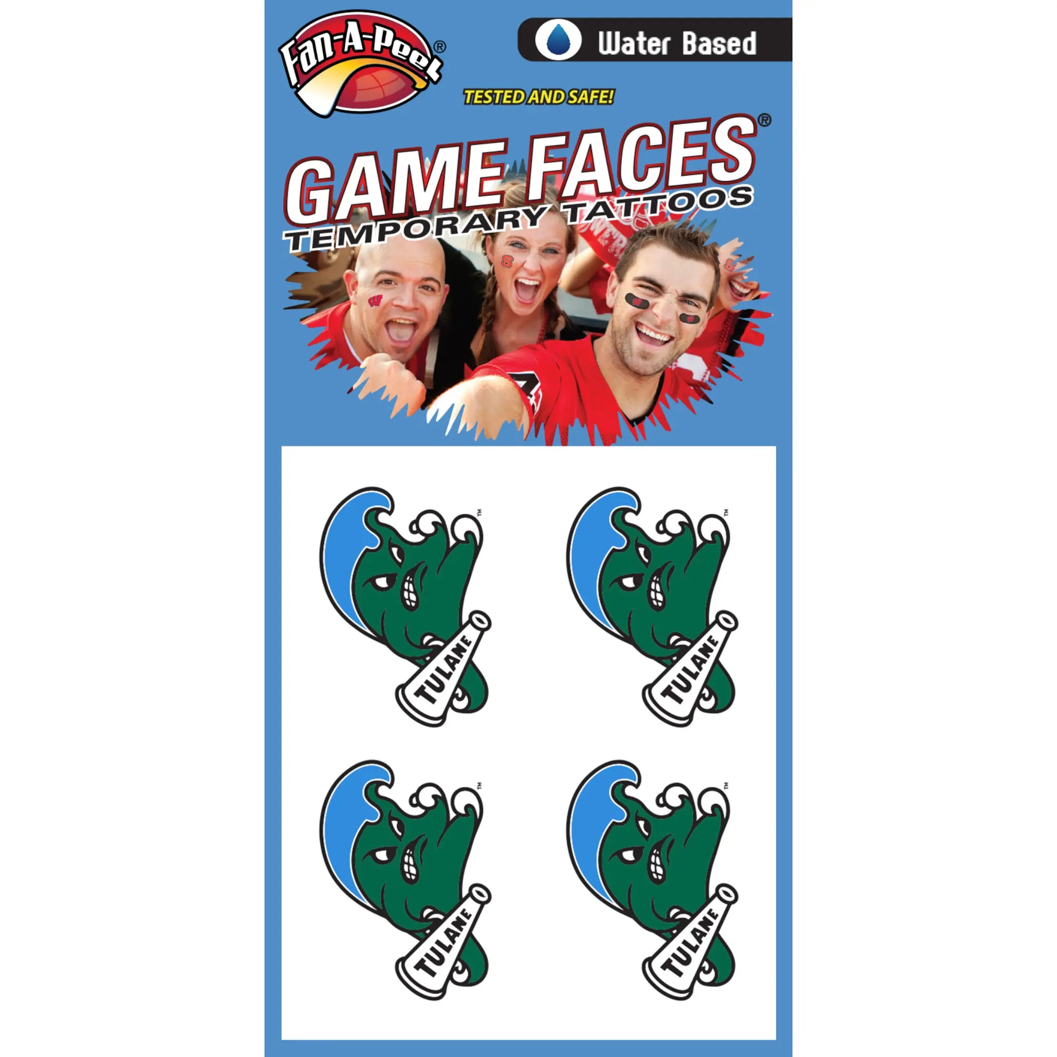 Waterless Peel & Stick Temporary Tattoos Fan-A-Peel / Gamesfaces Innovative Adhesives, LLC