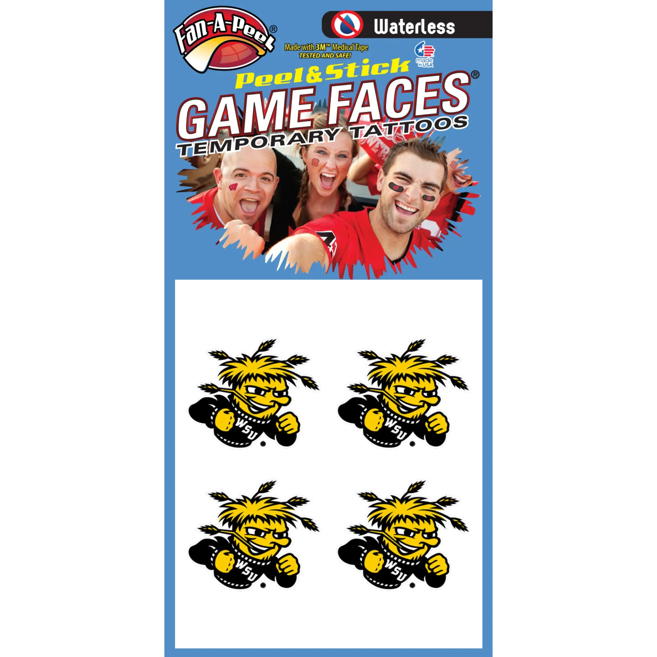 Waterless Peel & Stick Temporary Tattoos Fan-A-Peel / Gamesfaces Innovative Adhesives, LLC