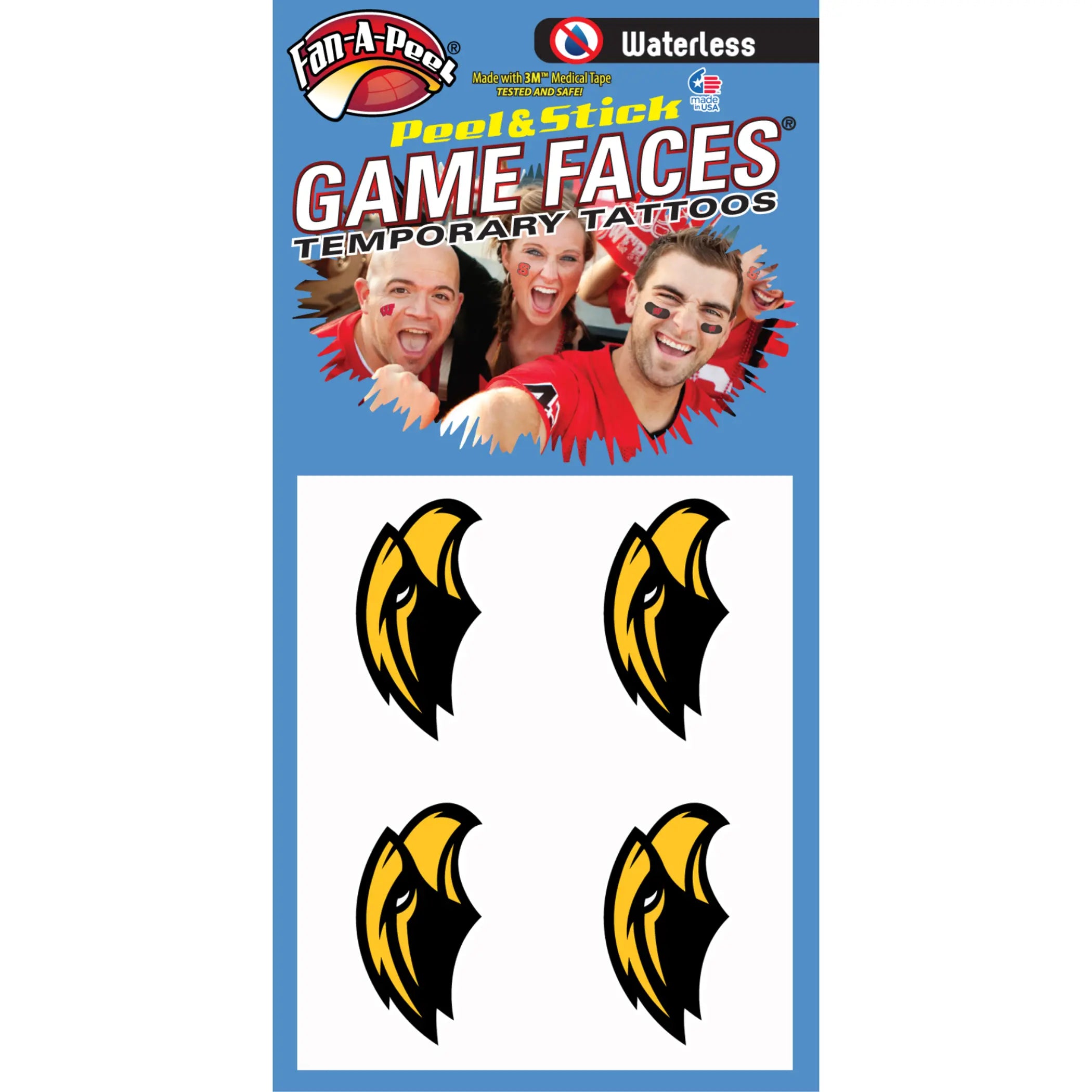Waterless Peel & Stick Temporary Tattoos Fan-A-Peel / Gamesfaces Innovative Adhesives, LLC