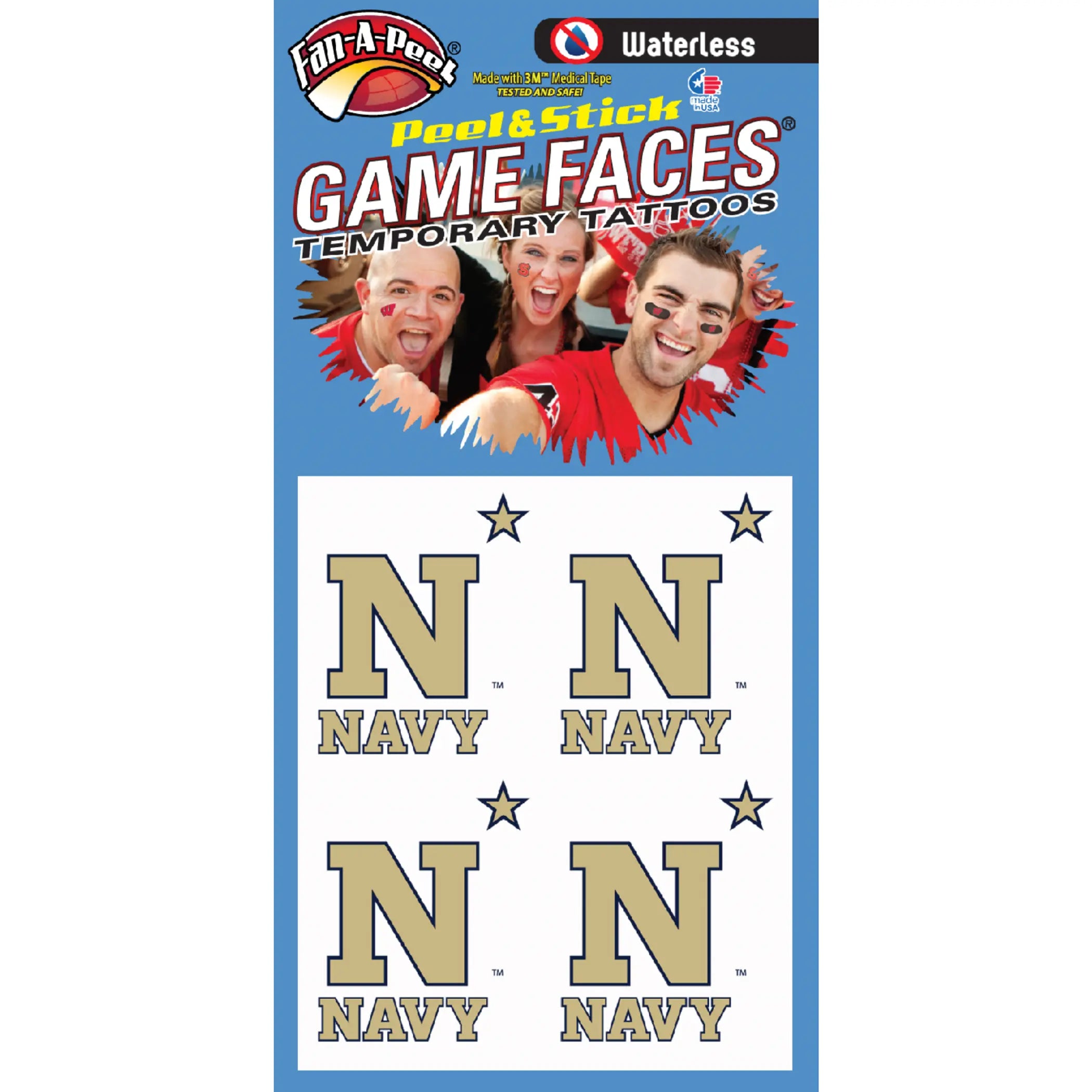 Waterless Peel & Stick Temporary Tattoos Fan-A-Peel / Gamesfaces Innovative Adhesives, LLC