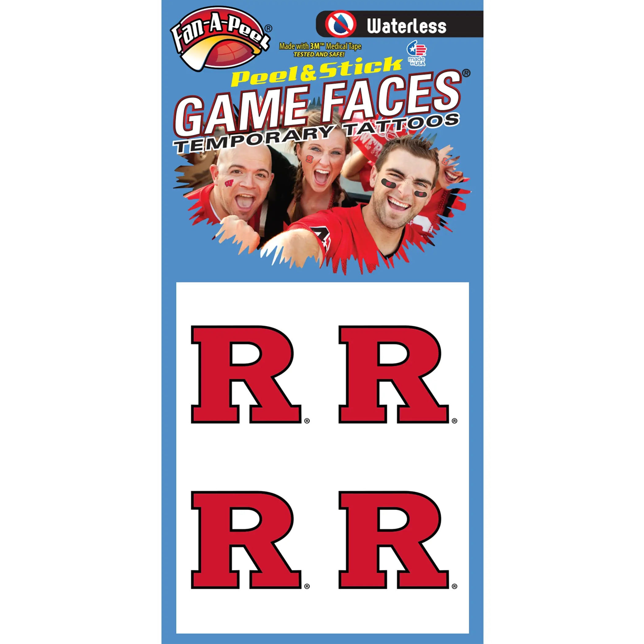 Waterless Peel & Stick Temporary Tattoos Fan-A-Peel / Gamesfaces Innovative Adhesives, LLC