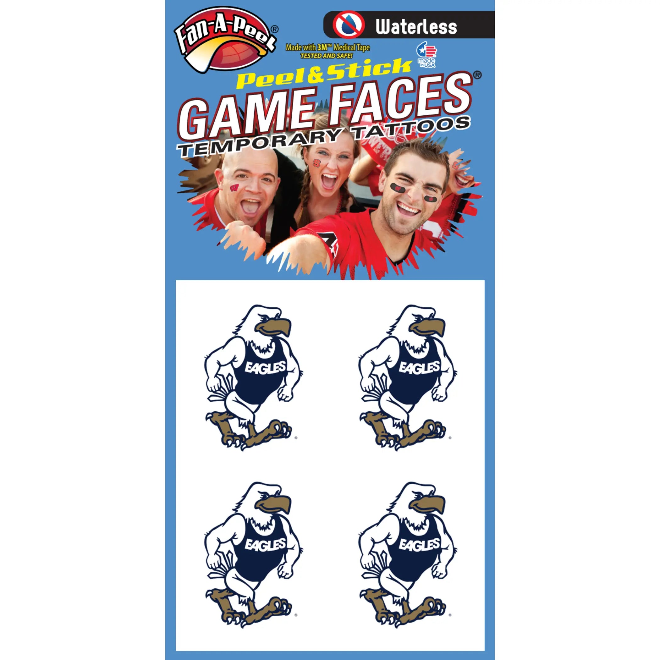 Waterless Peel & Stick Temporary Tattoos Fan-A-Peel / Gamesfaces Innovative Adhesives, LLC