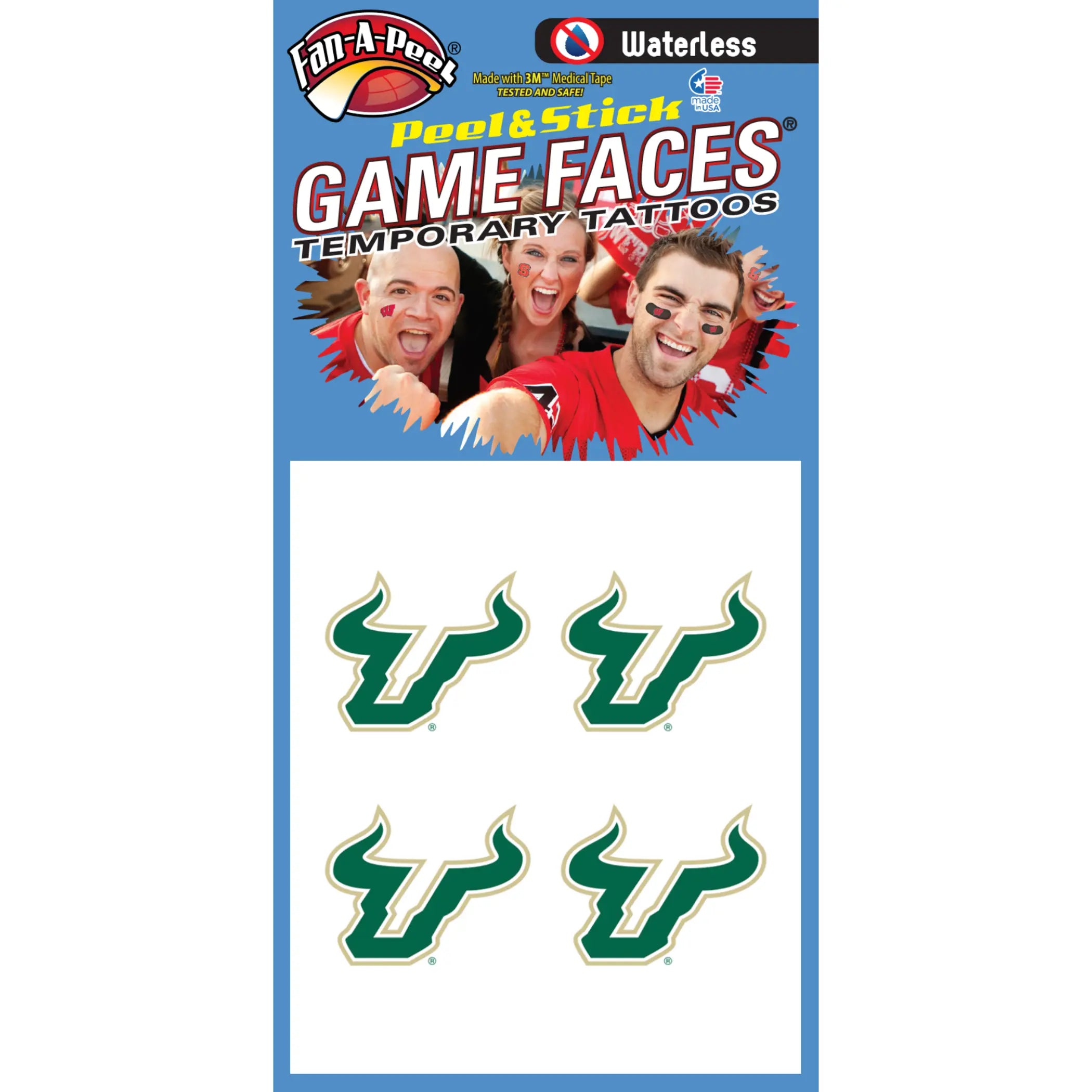Waterless Peel & Stick Temporary Tattoos Fan-A-Peel / Gamesfaces Innovative Adhesives, LLC