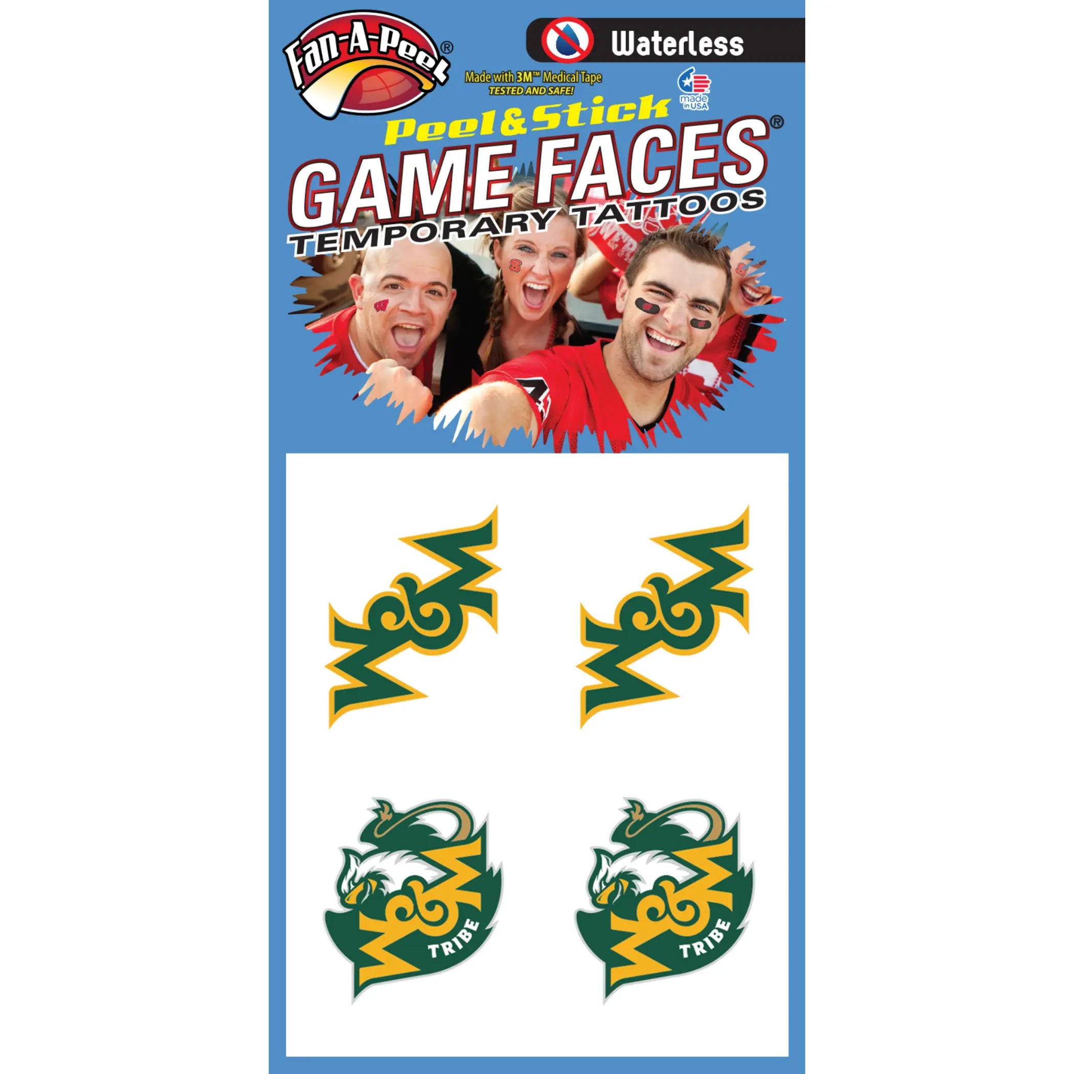 Waterless Peel & Stick Temporary Tattoos Fan-A-Peel / Gamesfaces Innovative Adhesives, LLC