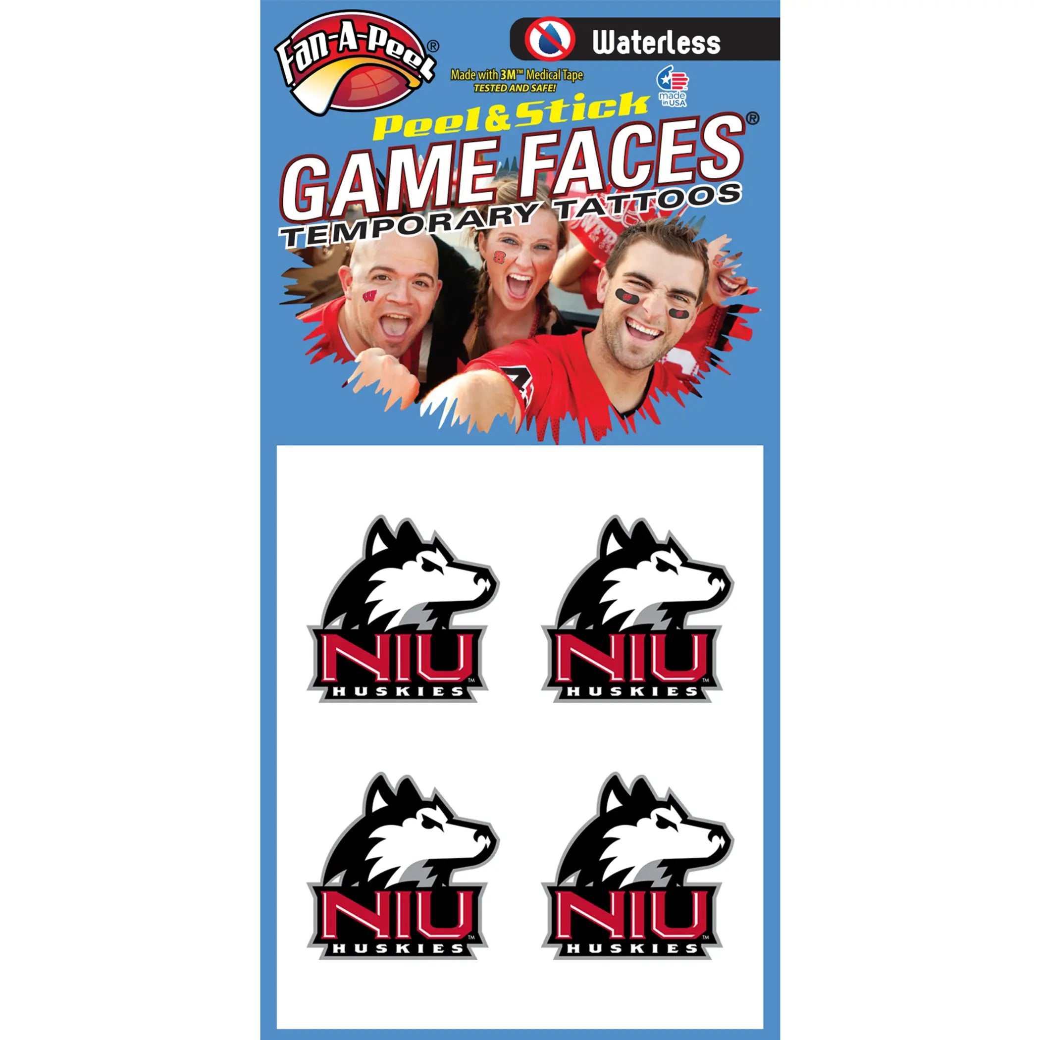 Waterless Peel & Stick Temporary Tattoos Fan-A-Peel / Gamesfaces Innovative Adhesives, LLC