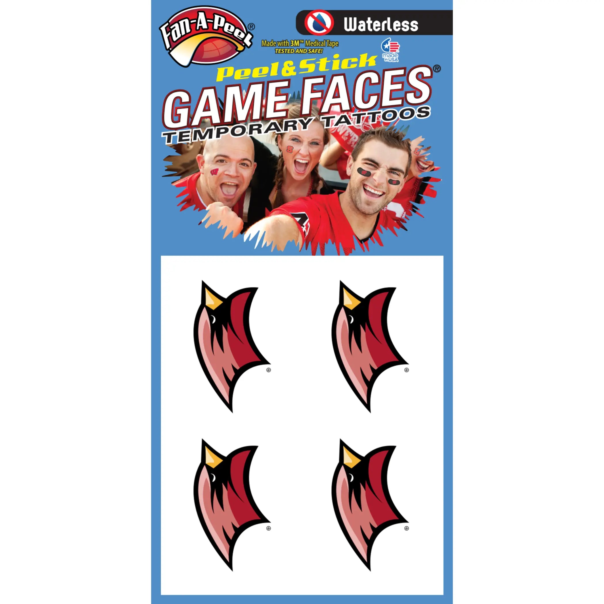 Waterless Peel & Stick Temporary Tattoos Fan-A-Peel / Gamesfaces Innovative Adhesives, LLC