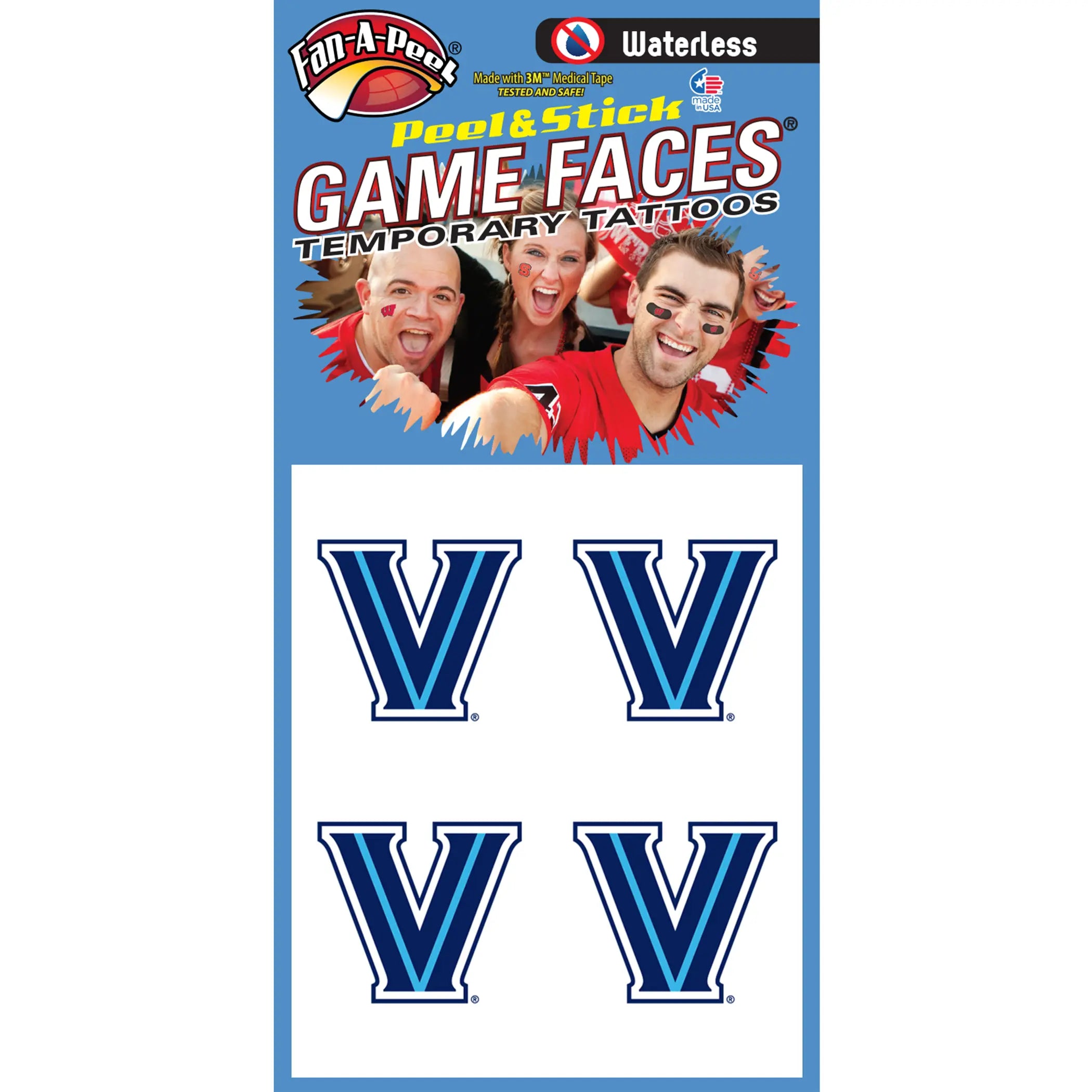 Waterless Peel & Stick Temporary Tattoos Fan-A-Peel / Gamesfaces Innovative Adhesives, LLC