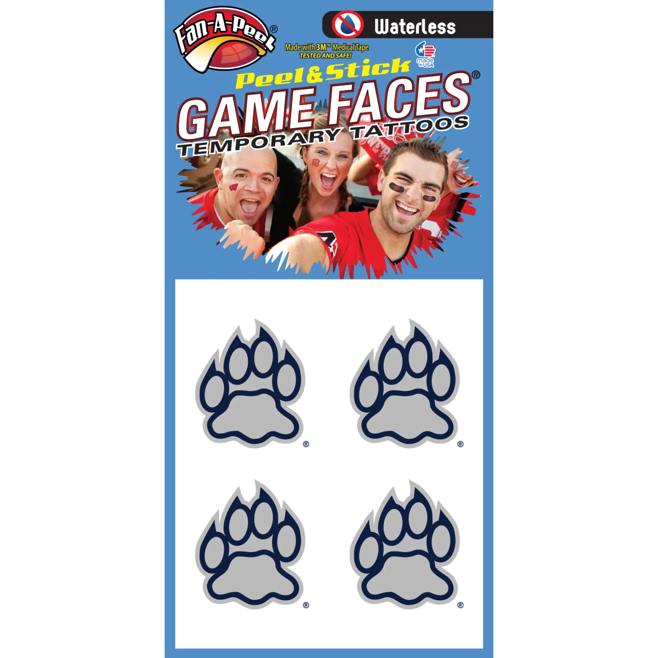 Waterless Peel & Stick Temporary Tattoos Fan-A-Peel / Gamesfaces Innovative Adhesives, LLC