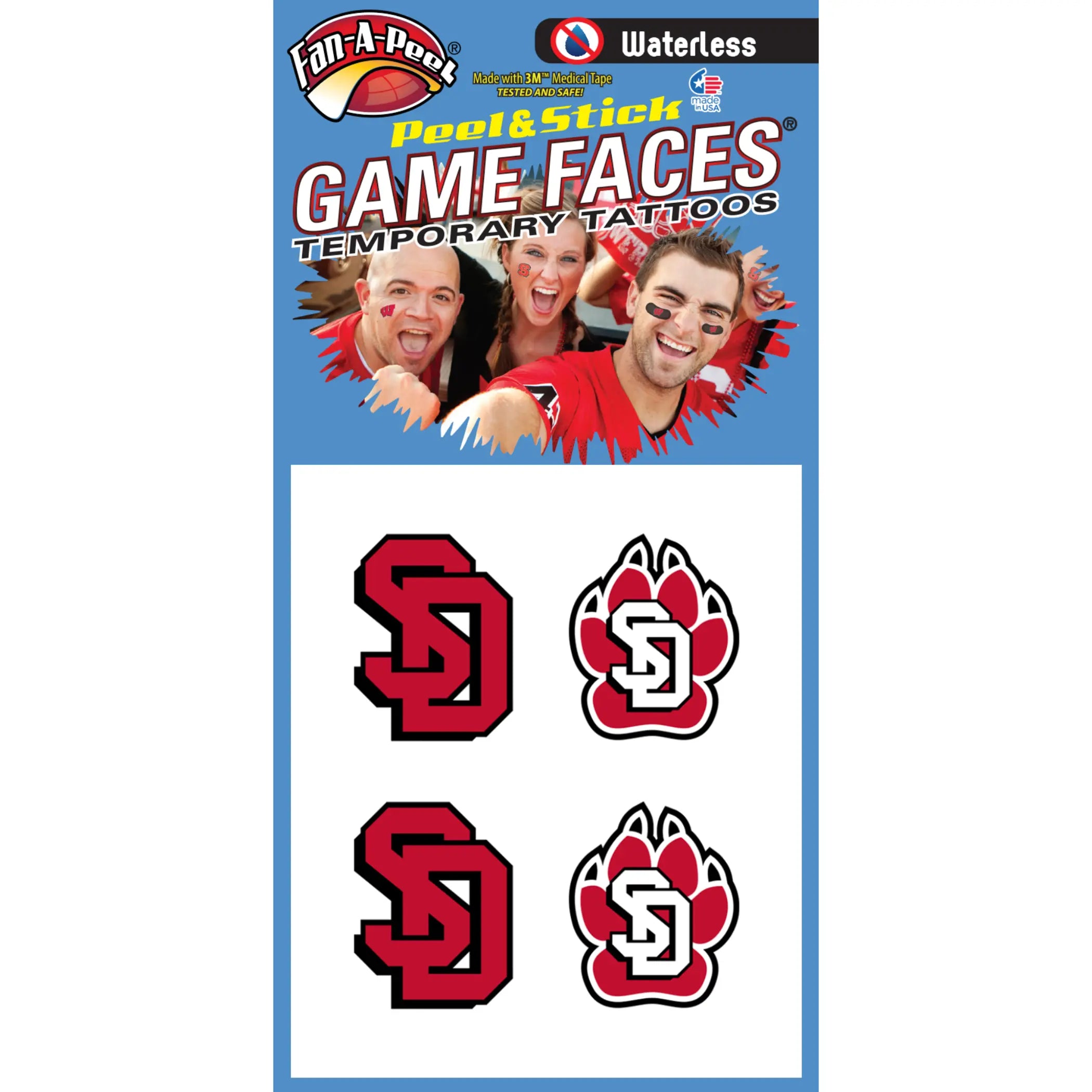 Waterless Peel & Stick Temporary Tattoos Fan-A-Peel / Gamesfaces Innovative Adhesives, LLC