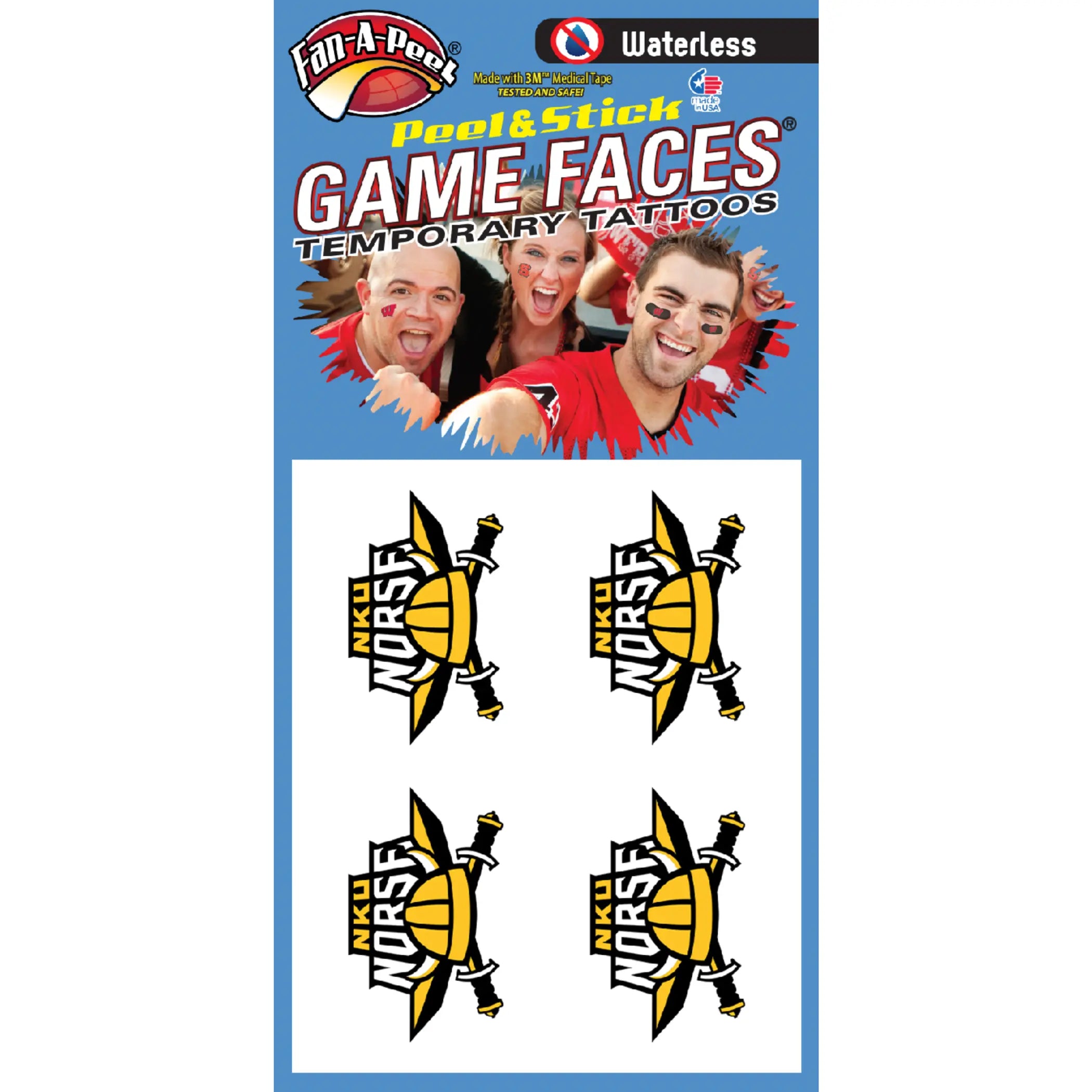 Waterless Peel & Stick Temporary Tattoos Fan-A-Peel / Gamesfaces Innovative Adhesives, LLC