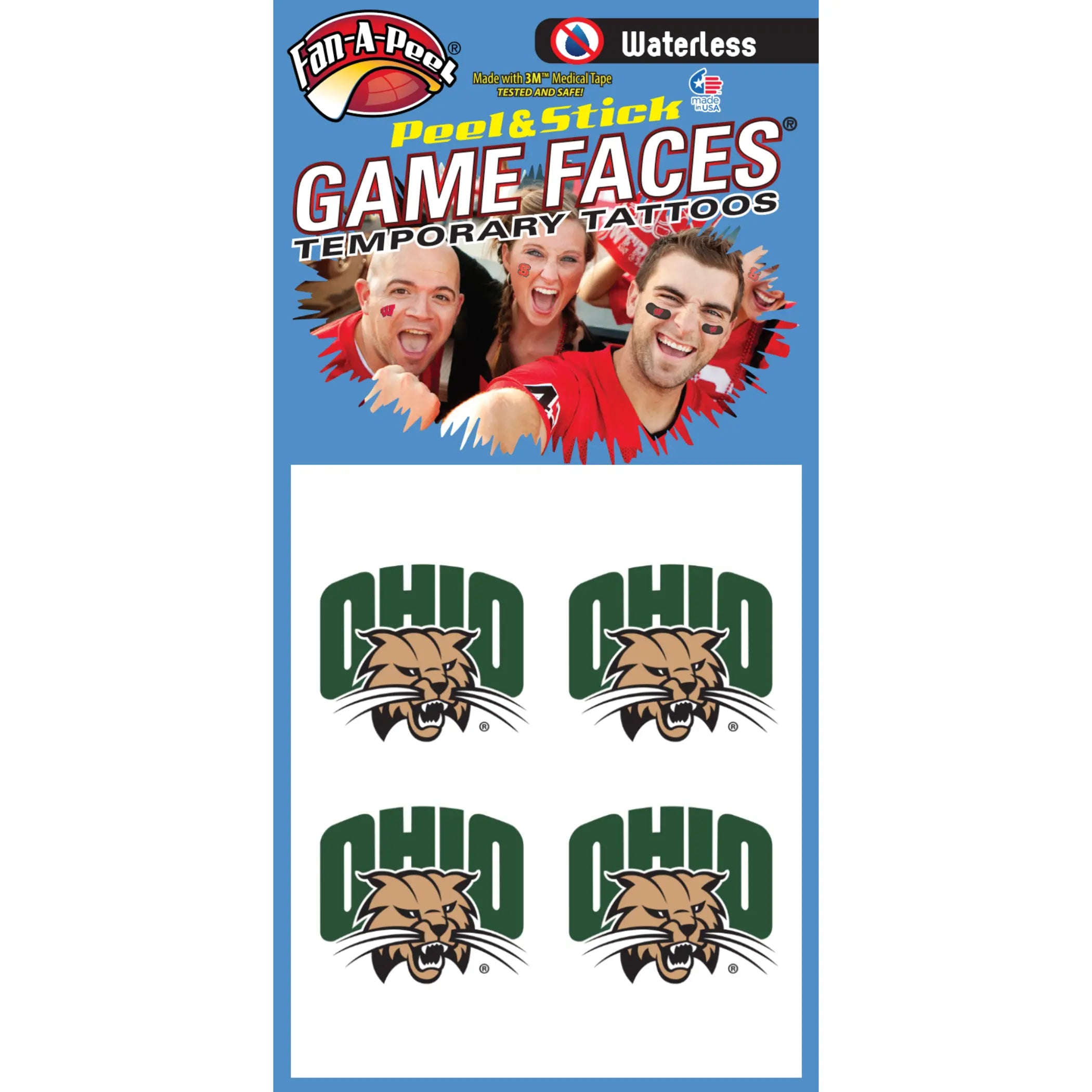 Waterless Peel & Stick Temporary Tattoos Fan-A-Peel / Gamesfaces Innovative Adhesives, LLC
