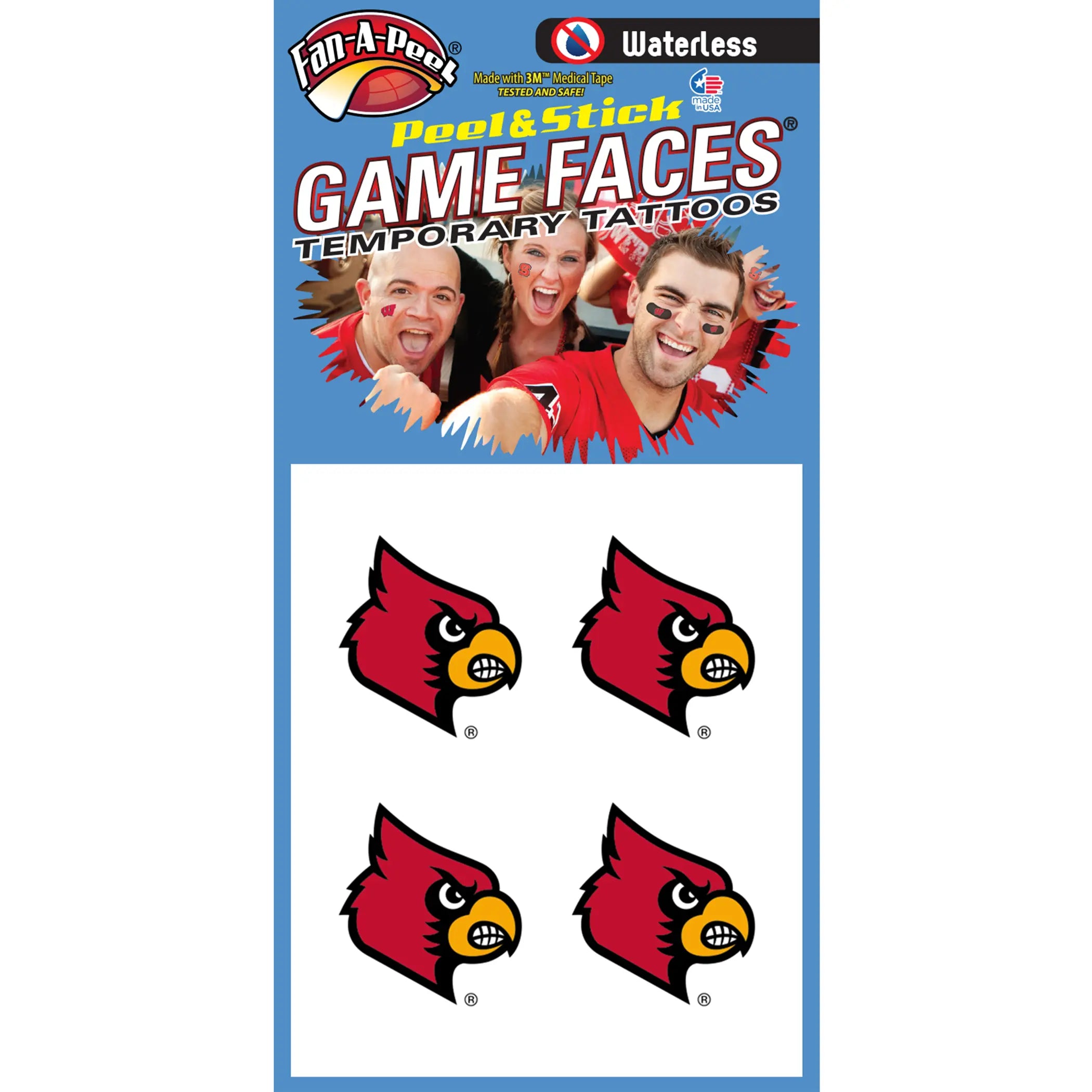 Waterless Peel & Stick Temporary Tattoos Fan-A-Peel / Gamesfaces Innovative Adhesives, LLC